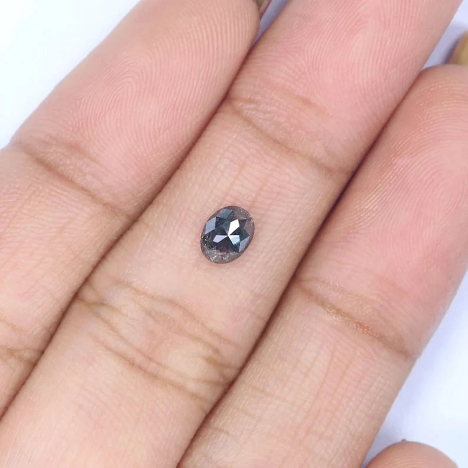 0.45 CT Natural Loose Oval Shape Diamond Salt And Pepper Oval Cut Diamond 5.15 MM Natural Diamond Black Grey Oval Rose Cut Diamond NQ2140