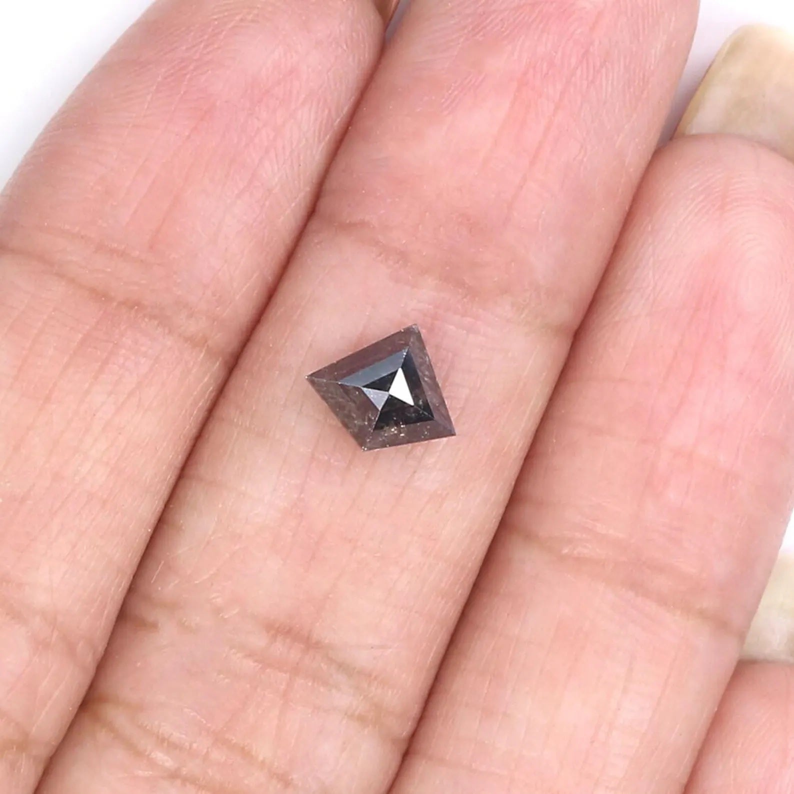 0.80 CT Natural Loose Shield Shape Diamond Black Color Shield Cut Diamond 7.40 MM Natural Loose Black Color Shield Rose Cut Diamond NQ9058