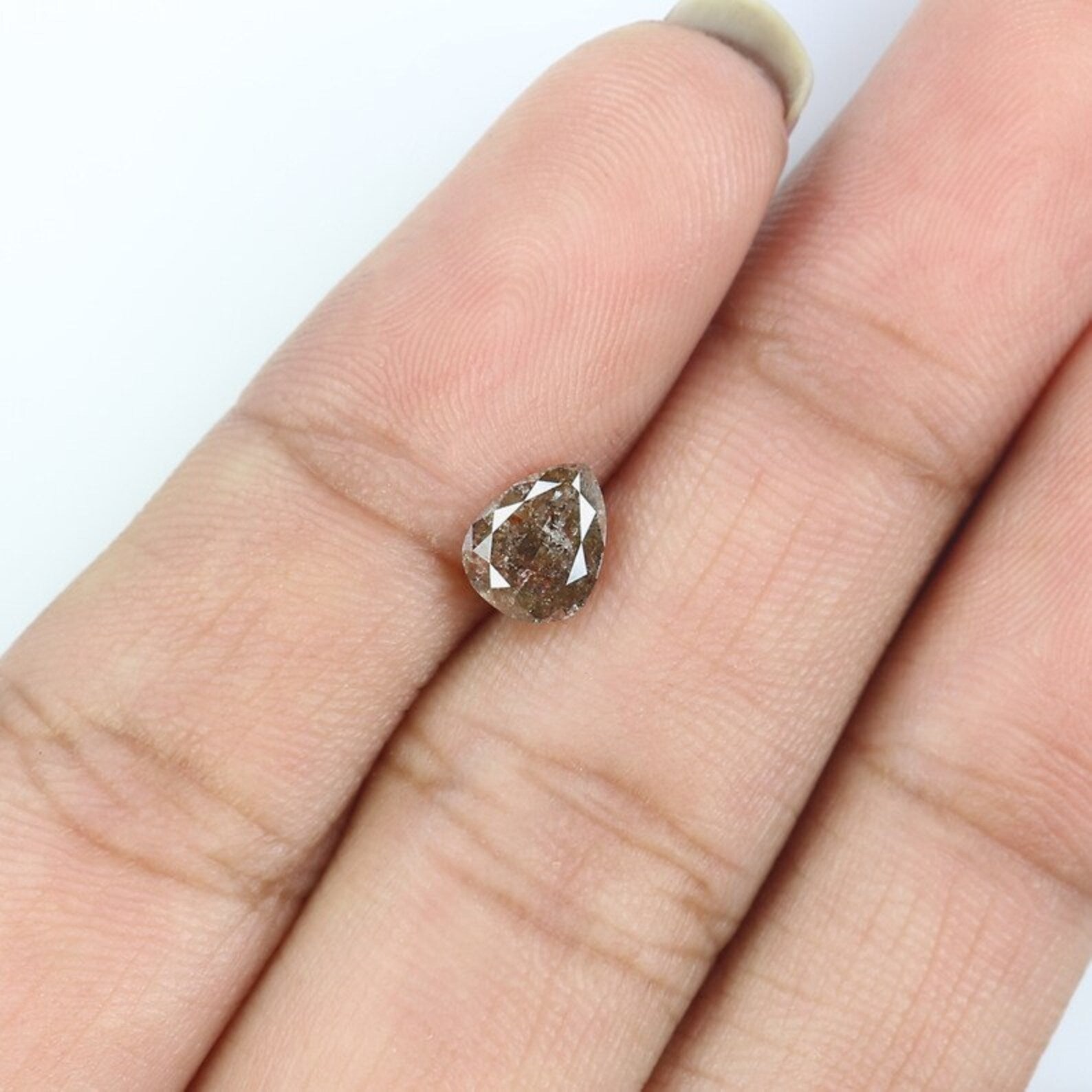 0.75 CT Natural Loose Pear Shape Diamond Brown Color Pear Diamond 6.50 MM Natural Loose Diamond Brown Color Pear Rose Cut Diamond NQ7613
