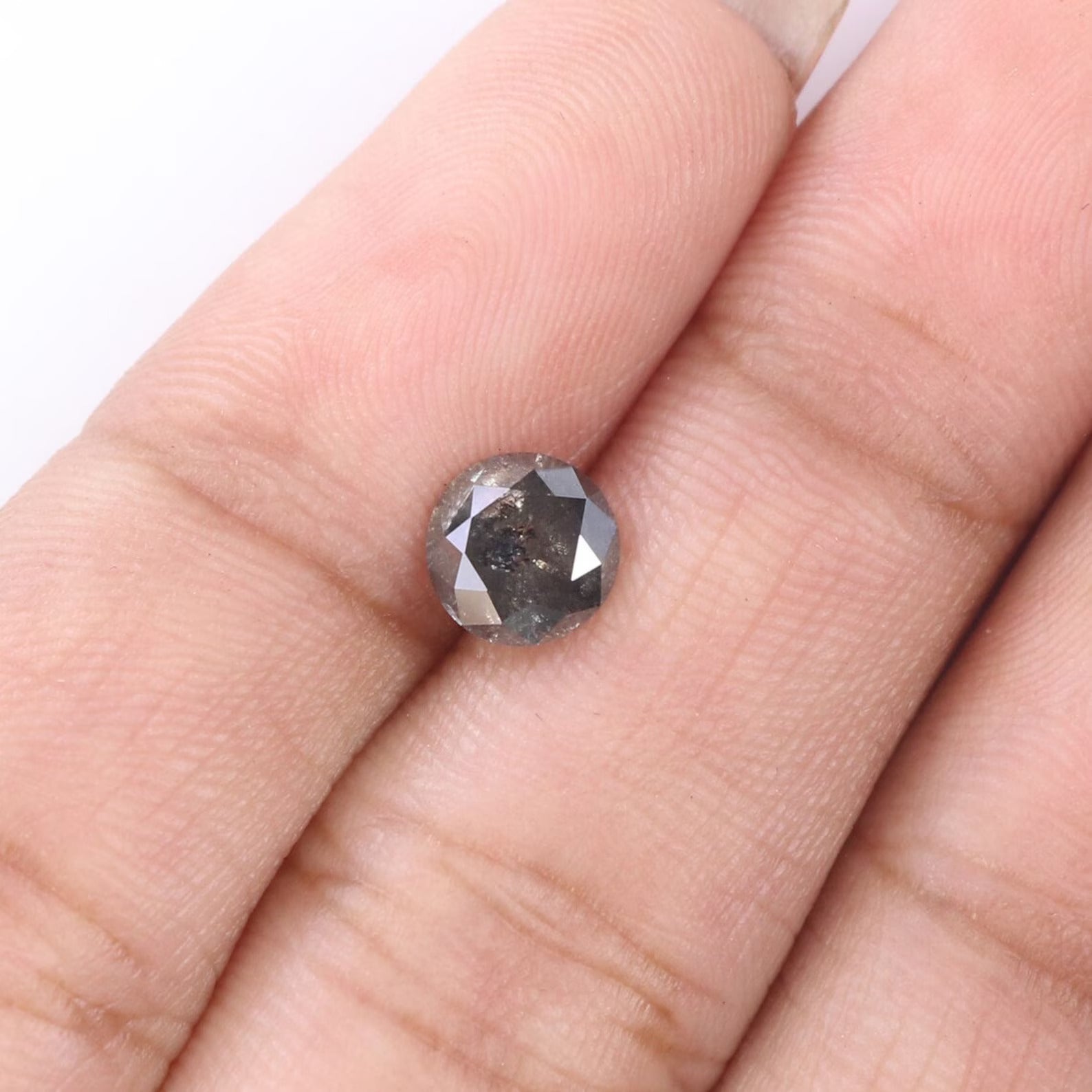 0.90 CT Natural Loose Round Shape Diamond Salt And Pepper Round Diamond 5.90 MM Natural Black Grey Color Round Brilliant Cut Diamond NQ9076