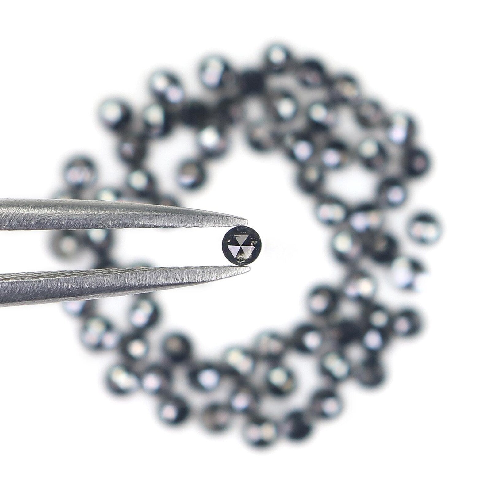 2.85 CT Natural Loose Round Shape Diamond Black Color Round Diamond 2.10 MM Natural Loose Diamond Black Color Round Rose Cut Diamond NQ1806