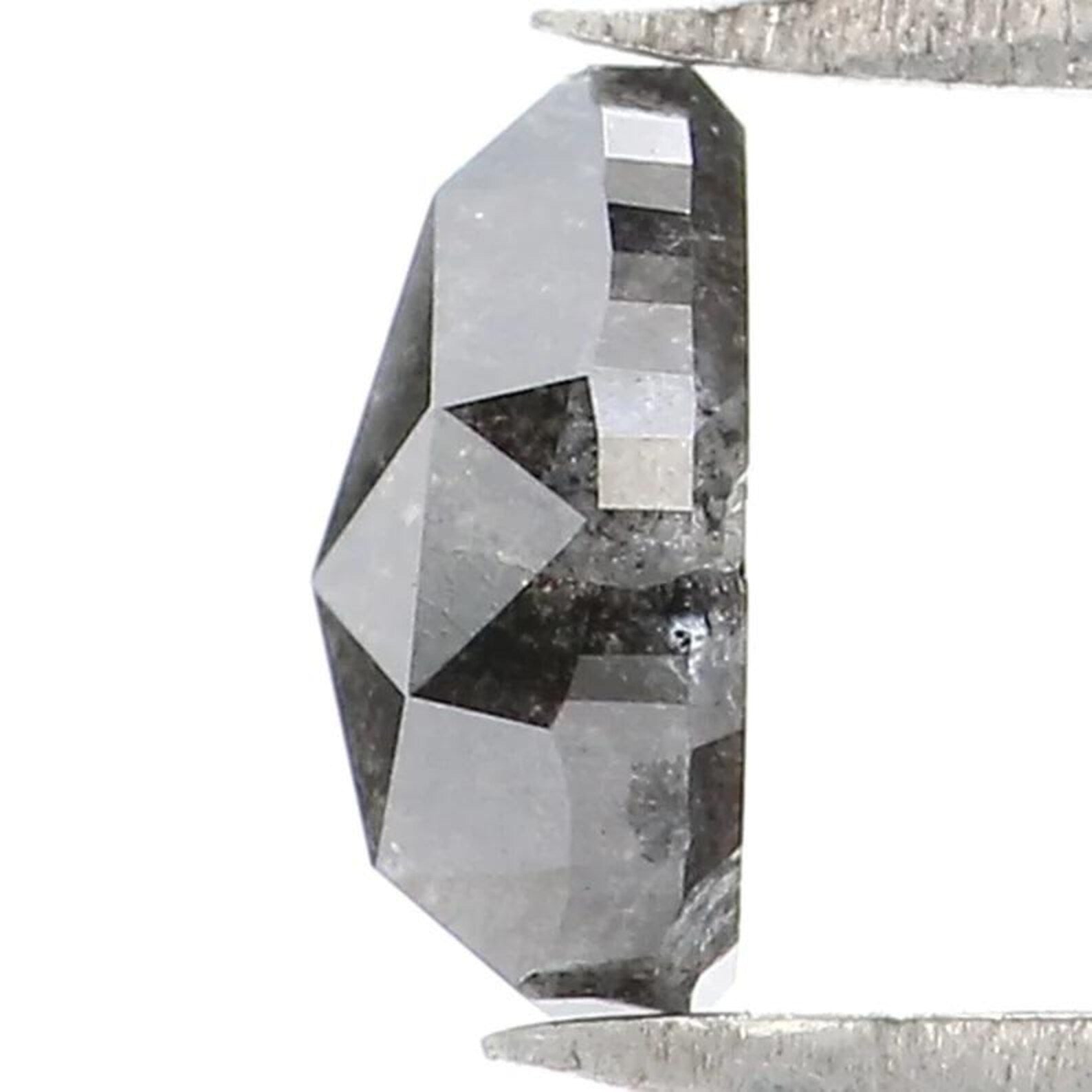 0.65 CT Natural Loose Pear Shape Diamond Salt And Pepper Pear Diamond 5.90 MM Natural Loose Black Grey Color Pear Rose Cut Diamond NQ9466