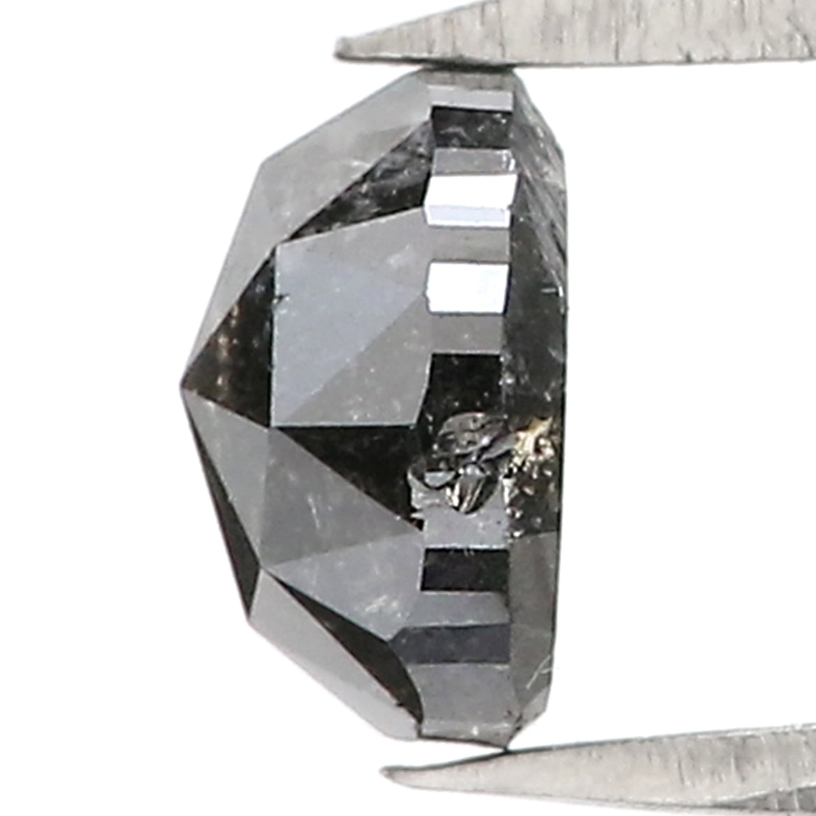 0.92 Natural Loose Oval Shape Diamond Salt And Pepper Oval Diamond 5.95 MM Natural Diamond Black Grey Color Oval Rose Cut Diamond QL3080