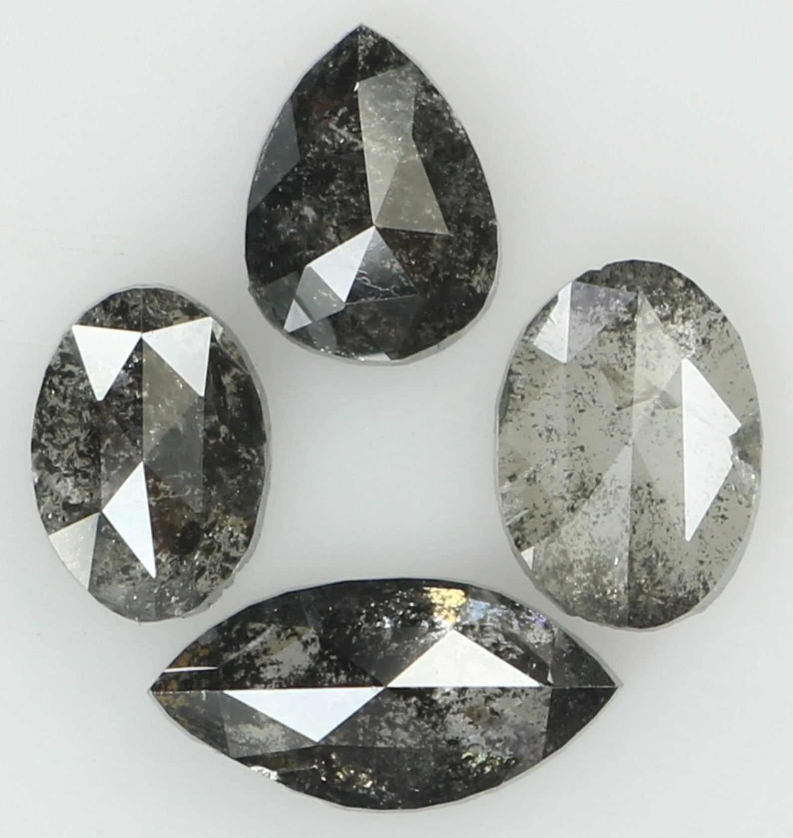 1.39 Ct Natural Loose Mix Shape Diamond Grey Color Mix Shape Diamond 5.10 MM Natural Loose Diamond Grey Mix Shape Rose Cut Diamond KDN8513