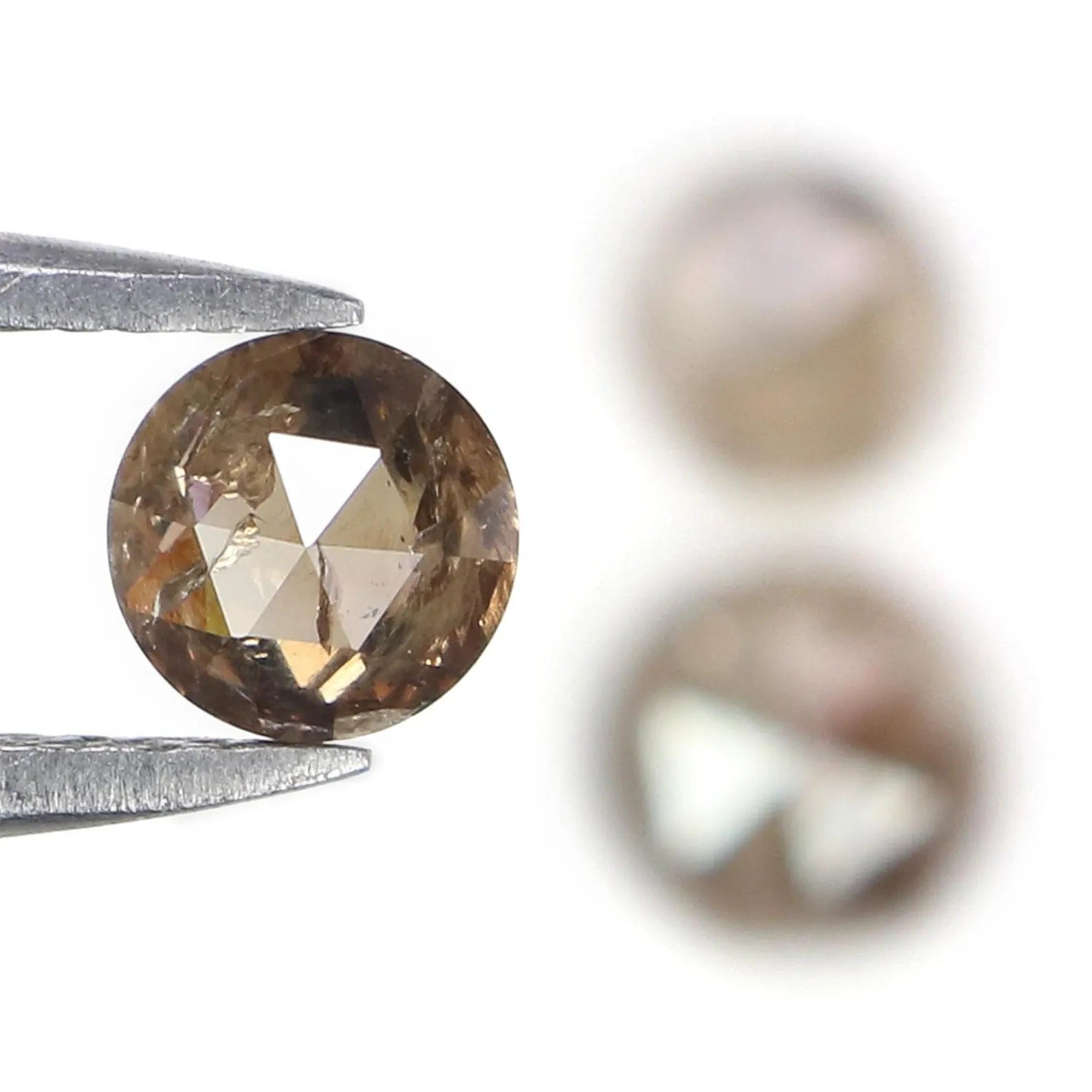 1.47 CT Natural Loose Round Shape Diamond Grey Color Round Cut Diamond 4.40 MM Natural Diamond Brown Color Round Rose Cut Diamond NQ1524