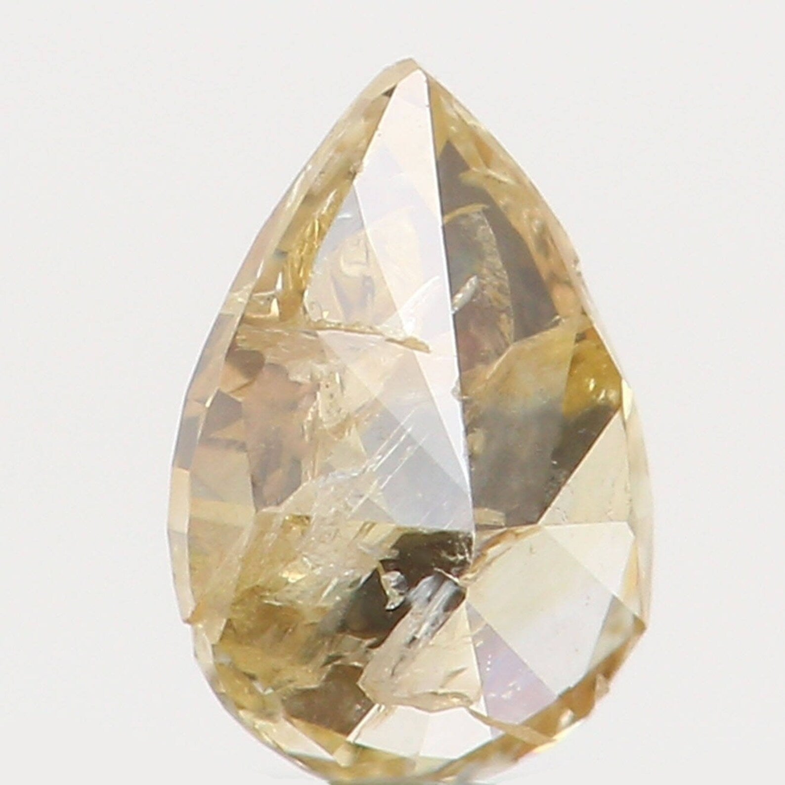 0.17 Ct Natural Loose Diamond Pear Yellow Color I1 Clarity 4.40 MM N7412