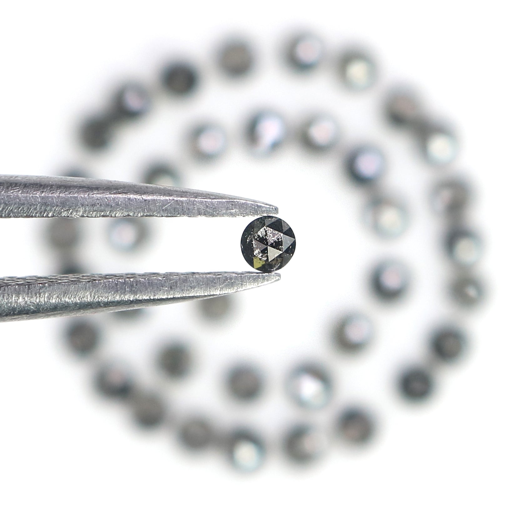 1.45 Ct Natural Loose Round Rose Cut Diamond Salt And Pepper Round Diamond 1.90 MM Natural Black Grey Color Round Rose Cut Diamond KR1951