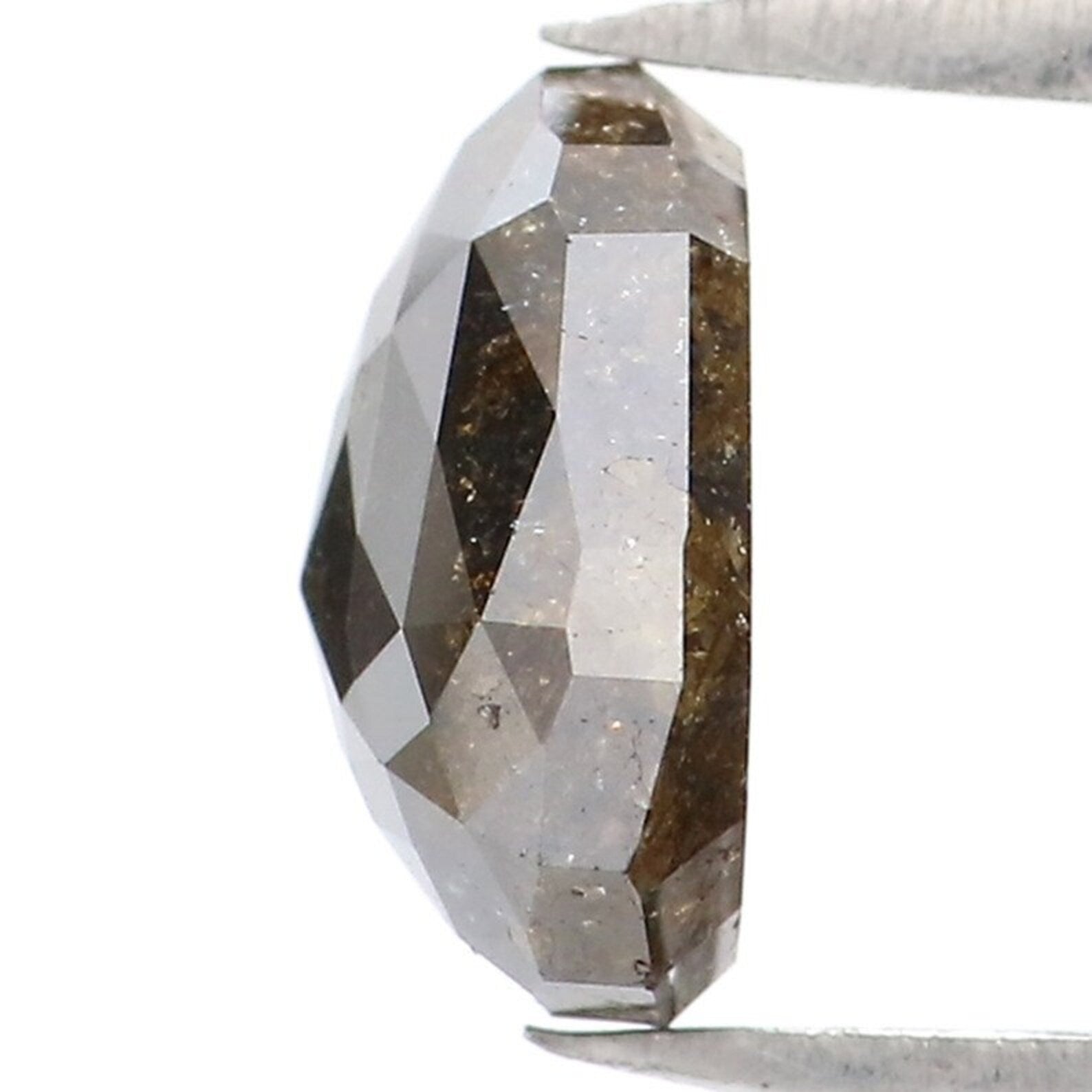 1.53 CT Natural Loose Triangle Shape Diamond Salt And Pepper Triangle Diamond 7.30 MM Black Brown Color Triangle Rose Cut Diamond NQ9453