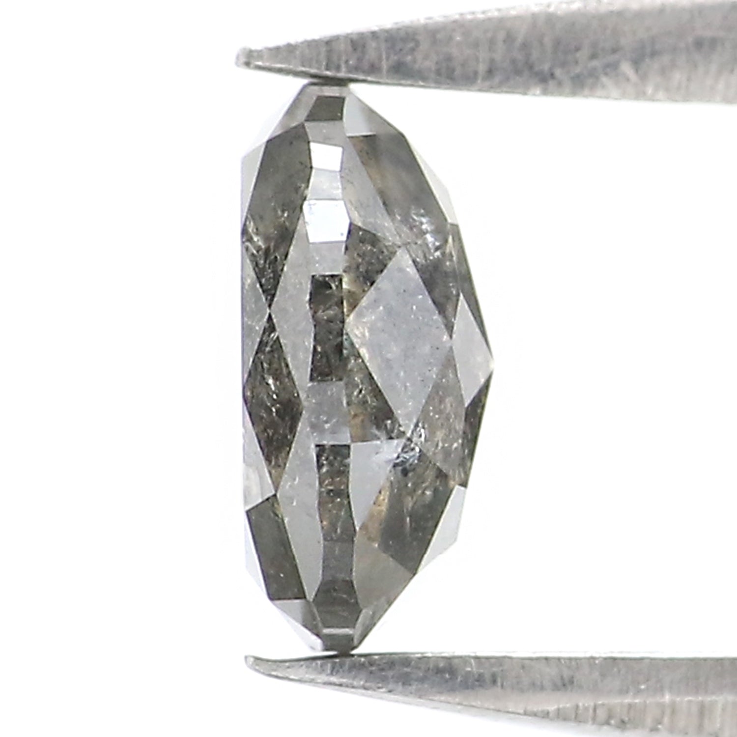 0.72 CT Natural Loose Oval Shape Diamond Salt And Pepper Oval Cut Diamond 6.15 MM Natural Black Grey Diamond Oval Rose Cut Diamond LQ2951