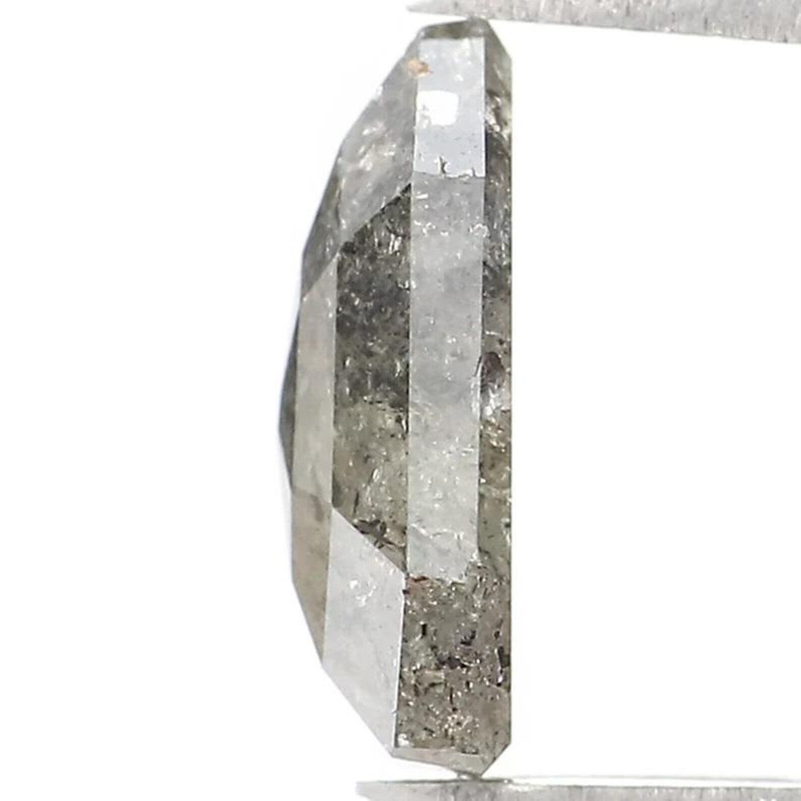 1.15 CT Natural Loose Shield Shape Diamond Salt And Pepper Shield Diamond 8.50 MM Natural Black Grey Color Shield Rose Cut Diamond NQ1586