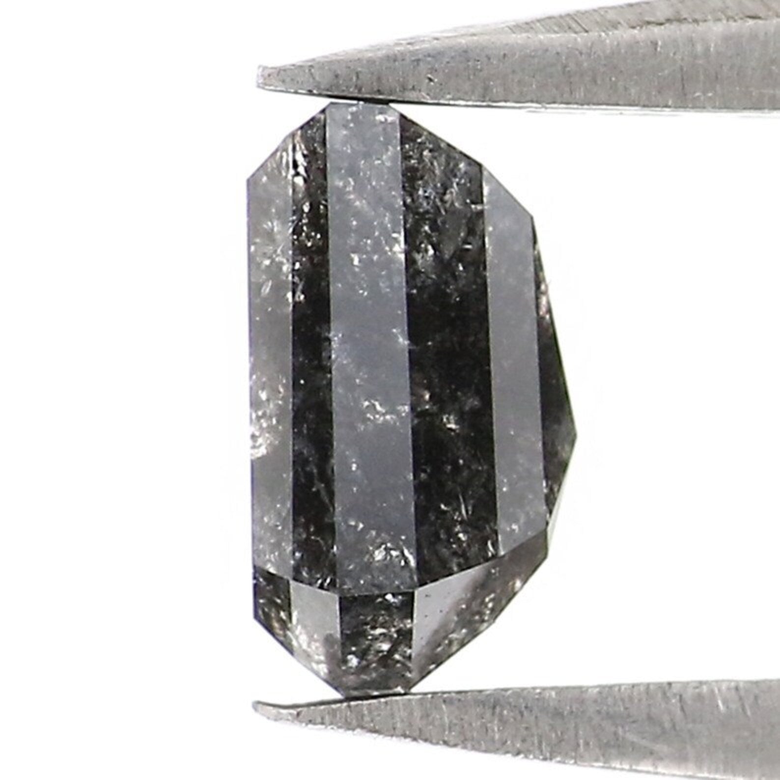 0.87 CT Natural Loose Coffin Shape Diamond Salt And Pepper Coffin Cut Diamond 6.00 MM Natural Loose Diamond Coffin Rose Cut Diamond QN8841
