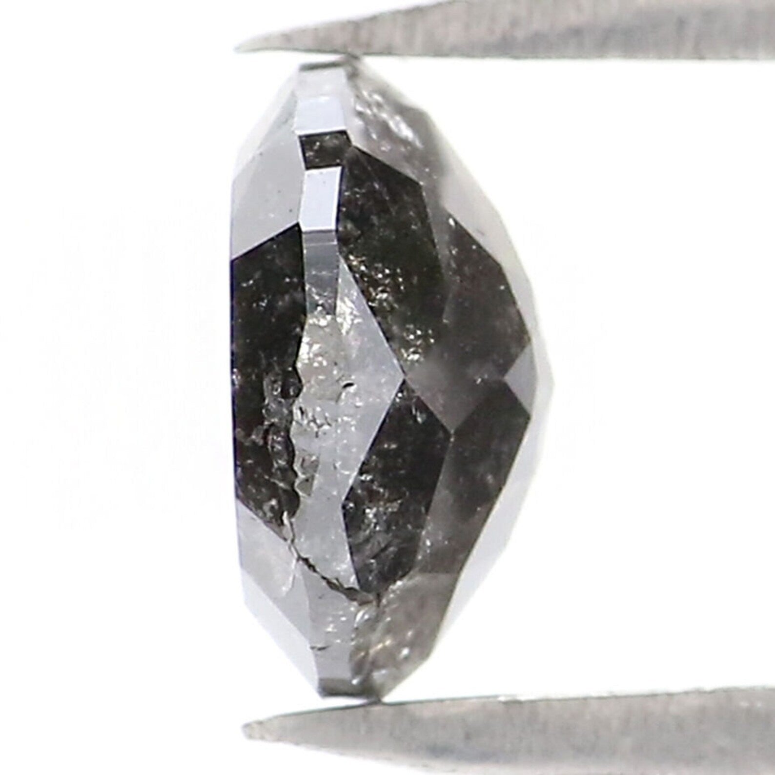 0.84 CT Natural Loose Round Rose Cut Diamond Salt And Pepper Round Shape Diamond 5.90 MM Natural Black Grey Color Rose Cut Diamond QN1928