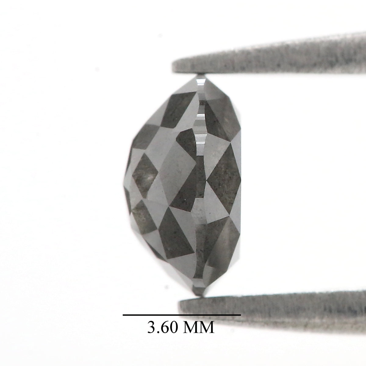 Natural Round Salt and Pepper Diamond 1.37 CT Loose Rose Cut Black Grey Stone 6.82 MM Rustic Diamond For Custom Engagement Ring L3690