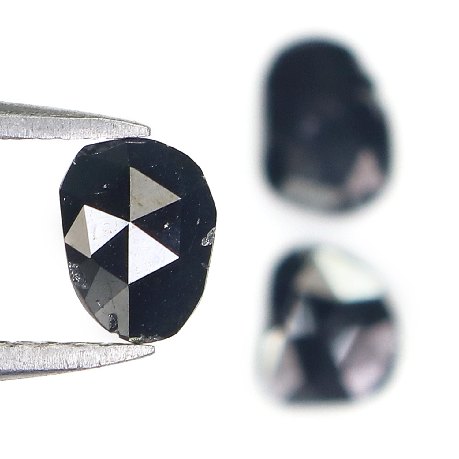 1.27 CT Natural Loose Slice Shape Diamond Black Color Slice Cut Diamond 6.65 MM Natural Loose Black Color Slice Rose Cut Diamond LQ2713