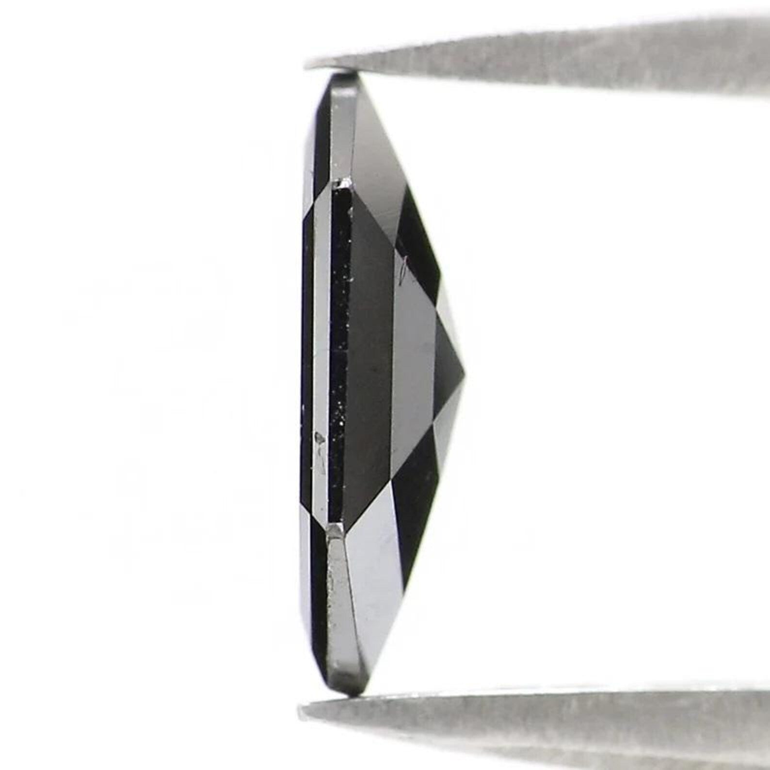 0.96 CT Natural Loose Hexagon Shape Diamond Black Color Hexagon Diamond 8.50 MM Natural Loose Black Color Hexagon Rose Cut Diamond NQ8180