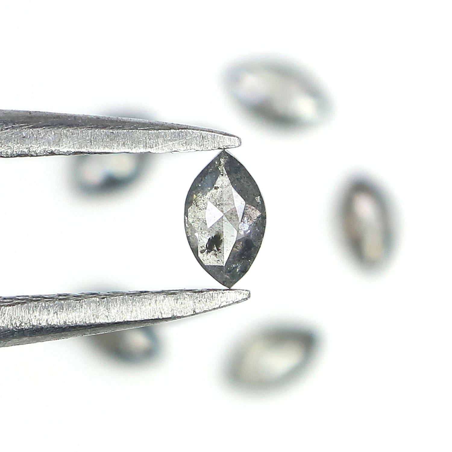 0.50 CT Natural Loose Marquise Shape Diamond Salt And Pepper Marquise Cut Diamond 4.10 MM Black Grey Color Marquise Rose Cut Diamond LQ2813