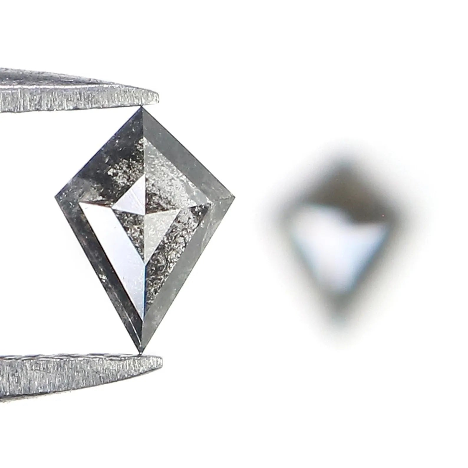 0.53 CT Natural Loose Kite Shape Pair Diamond Salt And Pepper Kite Diamond 5.95 MM Natural Black Grey Color Kite Rose Cut Diamond NQ2357