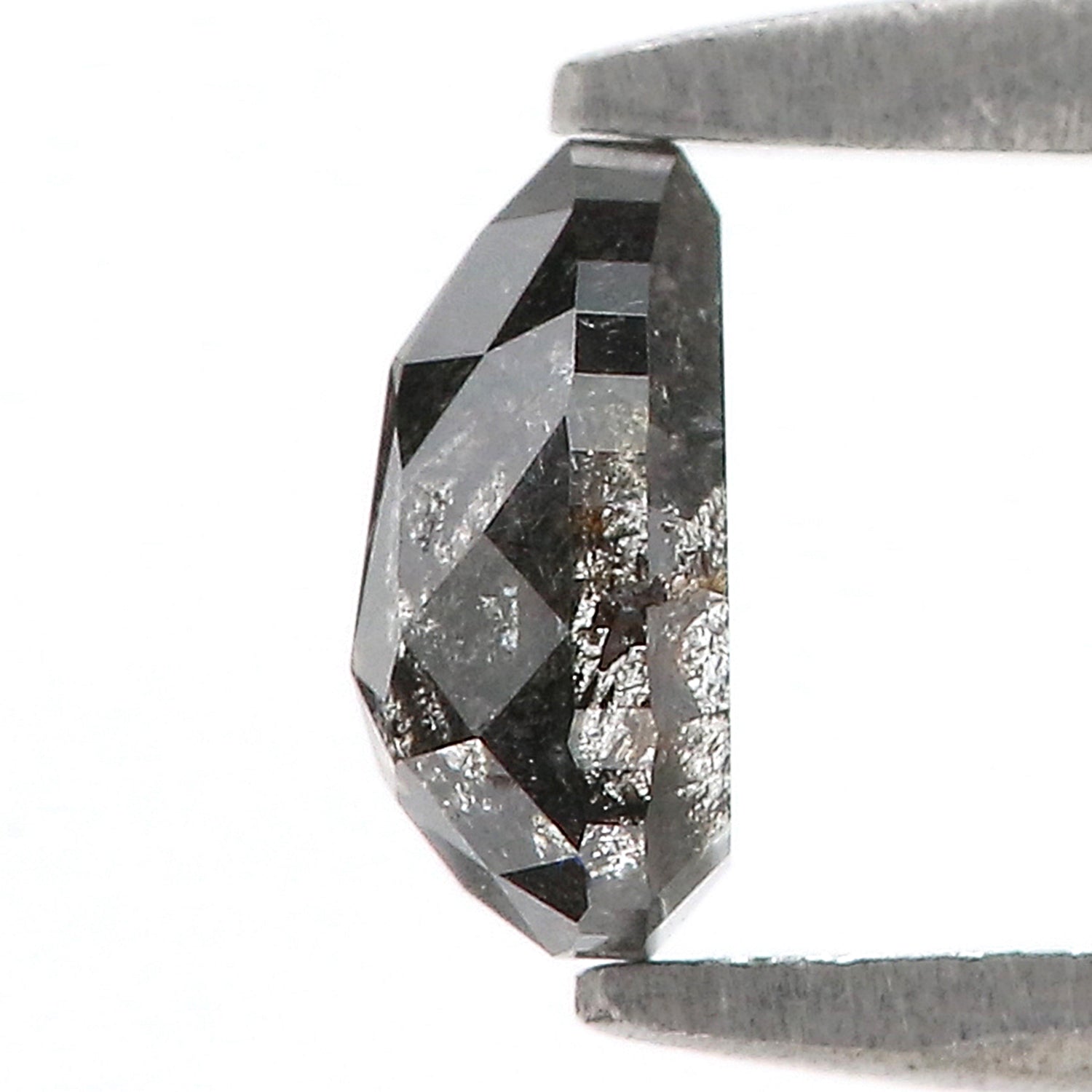 0.52 Ct Natural Loose Pear Shape Diamond Salt And Pepper Pear Cut Diamond 5.55 MM Natural Black Grey Diamond Pear Rose Cut Diamond LQ9020