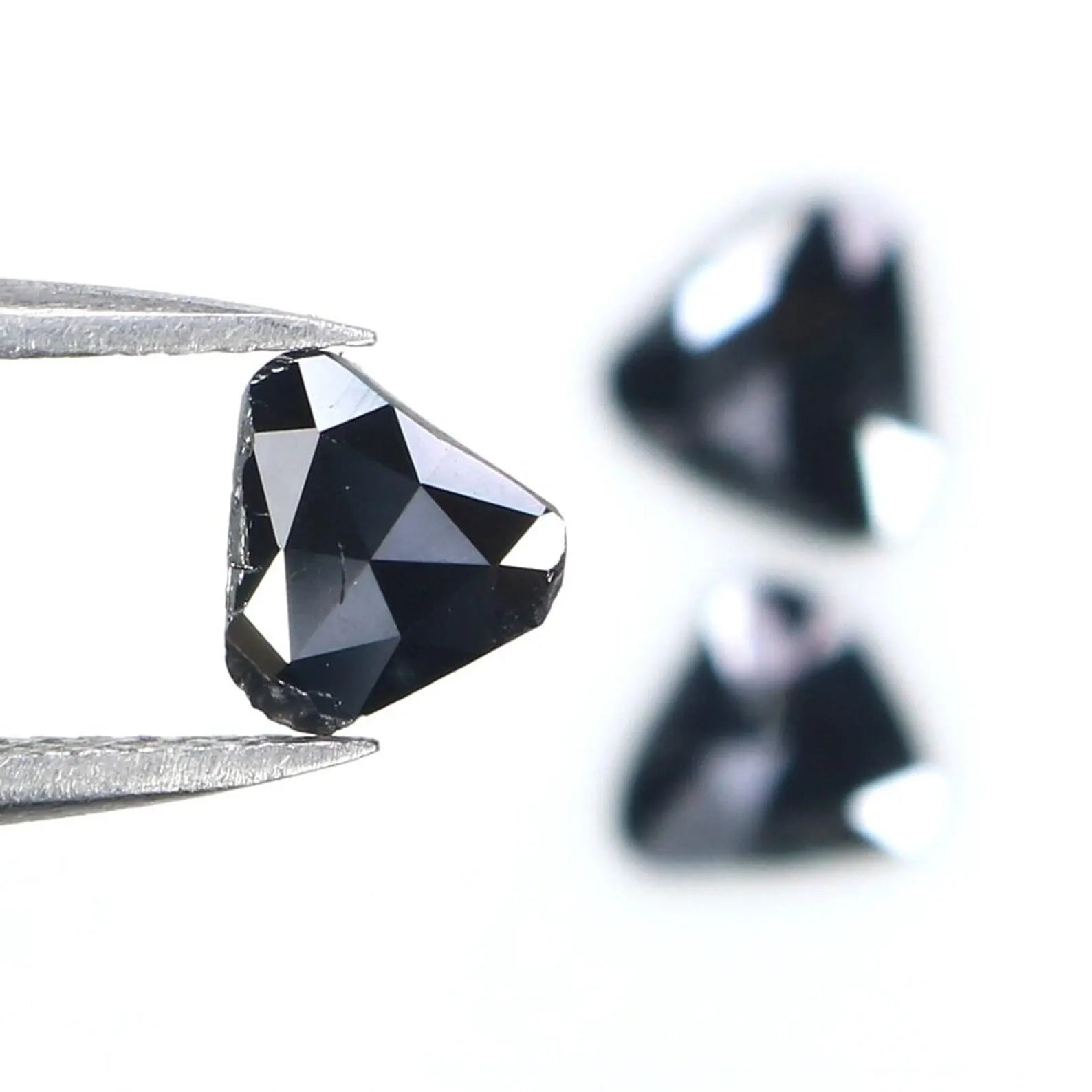 0.97 CT Natural Loose Slice Shape Diamond Black Color Slice Cut Diamond 6.05 MM Natural Loose Black Color Slice Irregular Cut Diamond NQ2255
