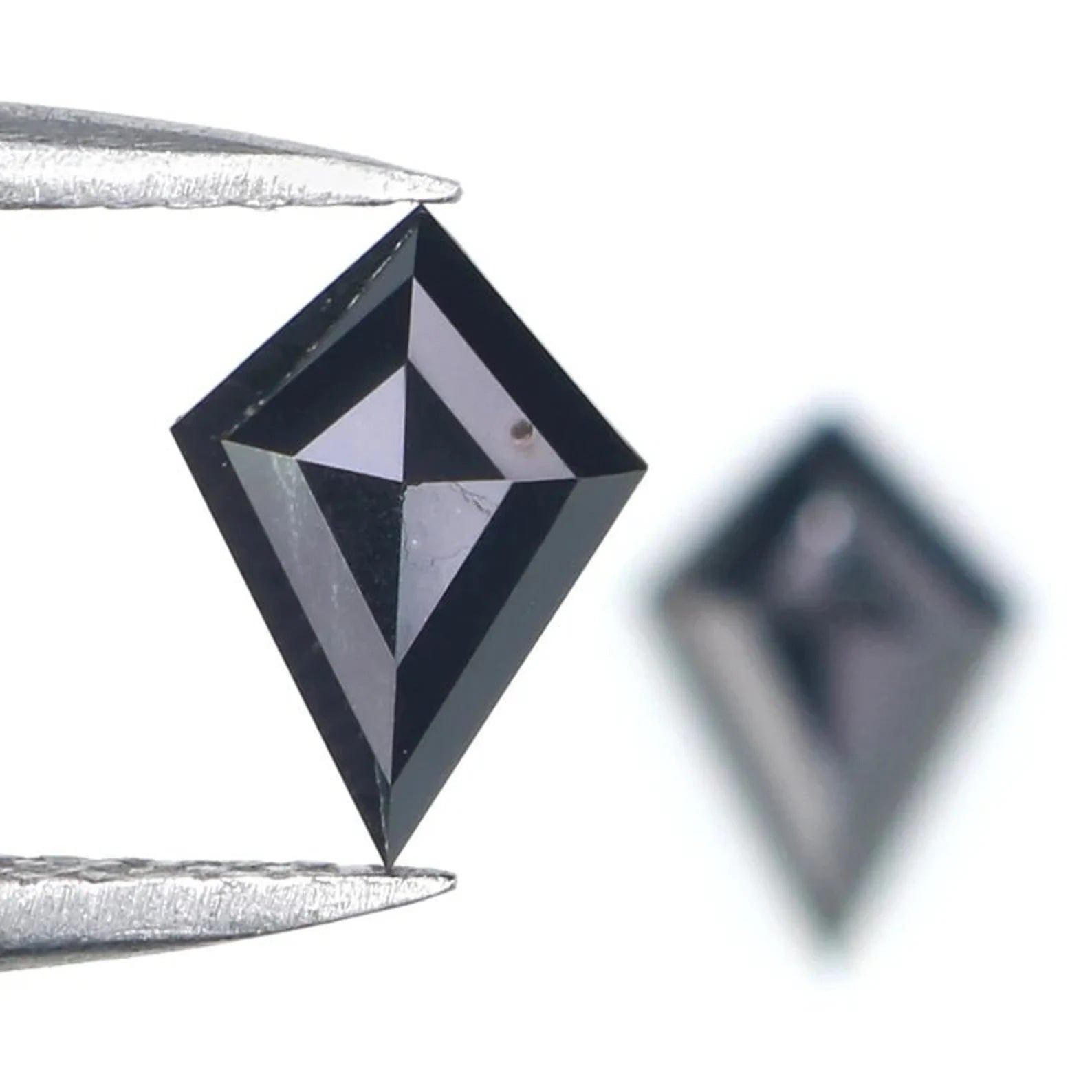 0.77 CT Natural Loose Kite Shape Pair Diamond Black Color Kite Cut Diamond 7.70 MM Natural Diamond Black Color Kite Rose Cut Diamond QN2276