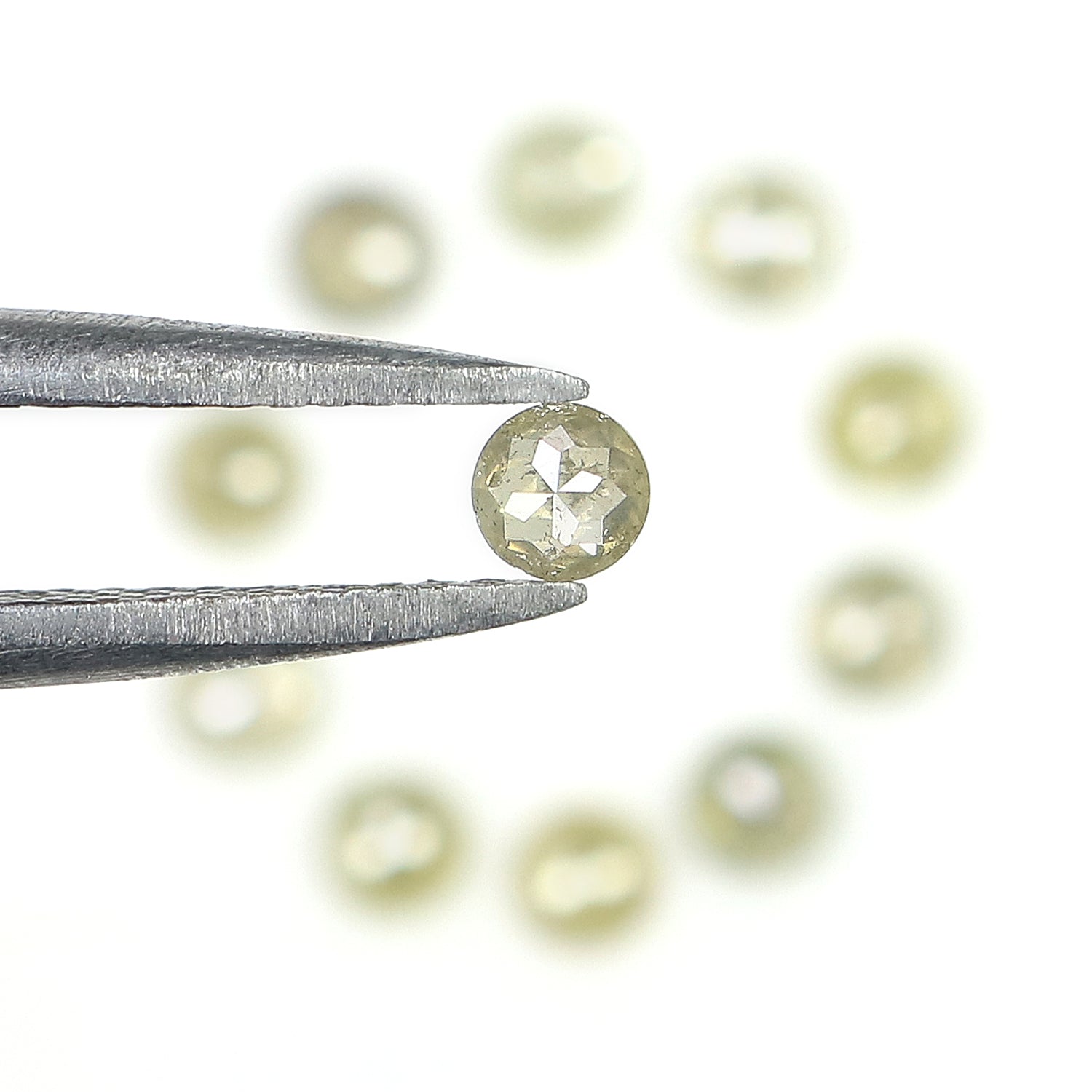 1.29 CT Natural Loose Round Rose Cut Diamond Grey Color Round Shape Diamond 2.70 MM Natural Loose Yellow Color Round Rose Cut Diamond LQ9404