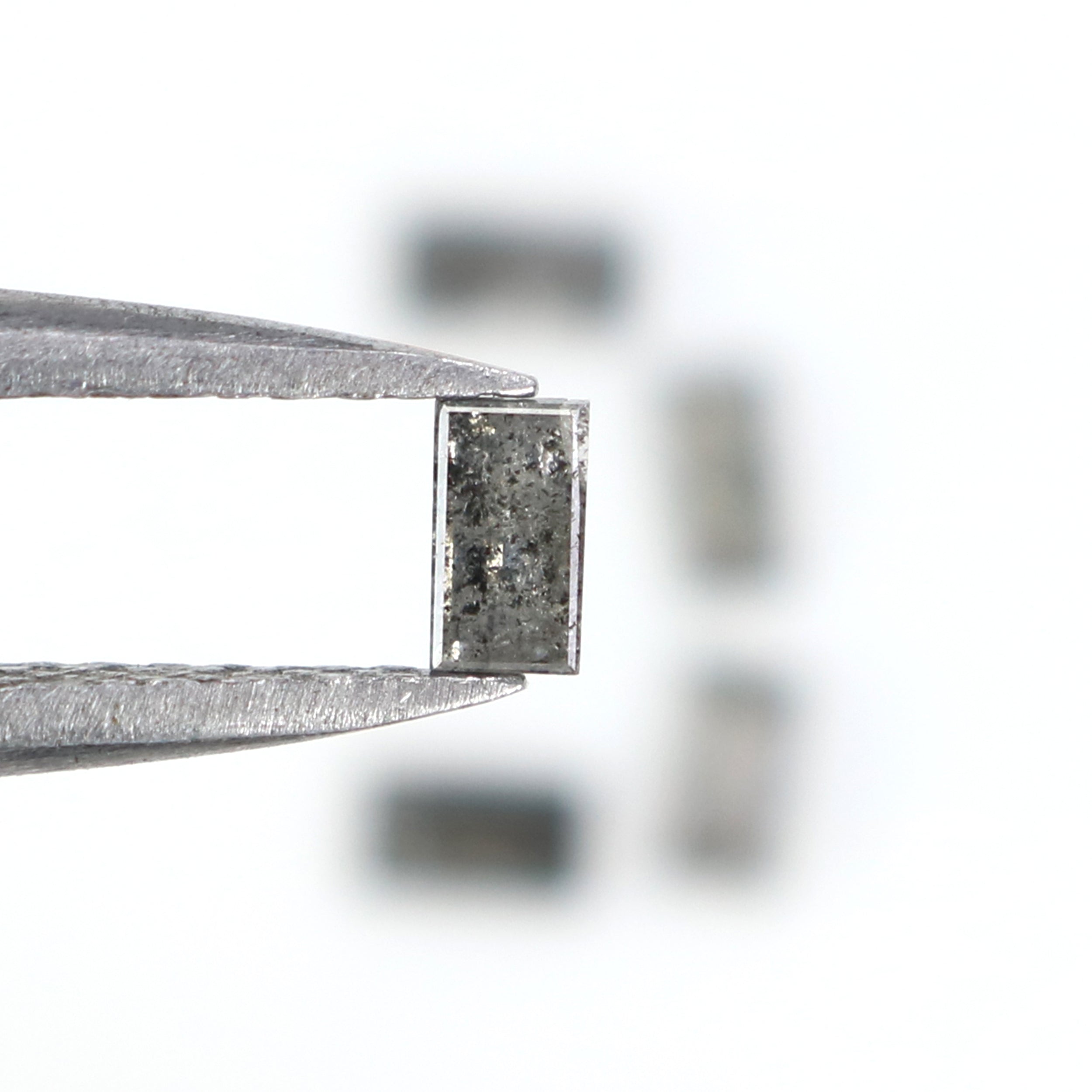 0.49 CT Natural Loose Baguette Shape Diamond Salt And Pepper Baguette Diamond 3.55 MM Natural Black Grey Baguette Rose Cut Diamond LQ2816