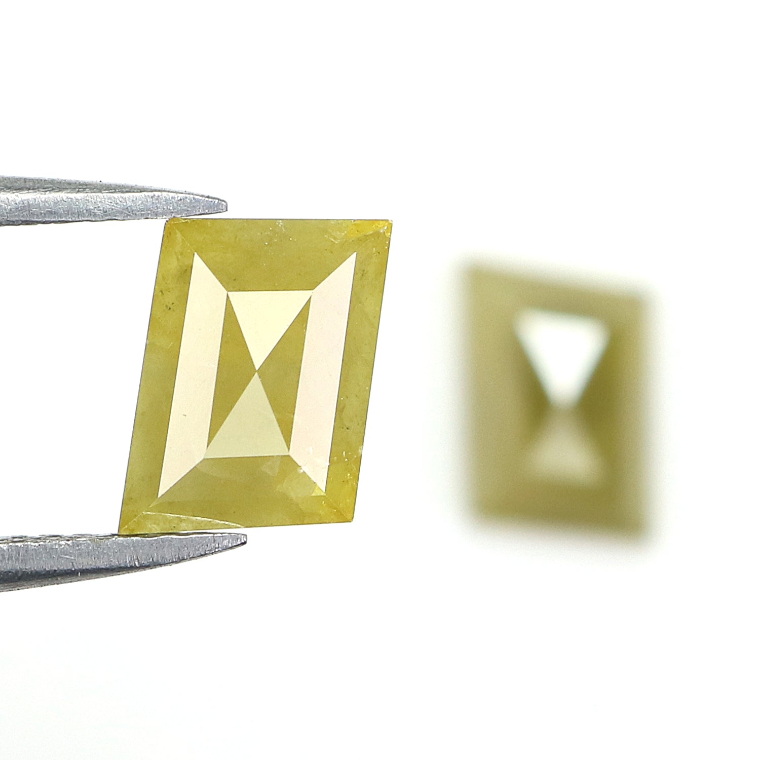 2.62 CT Natural Loose Antique Cut Pair Diamond Yellow Color Antique Shape Diamond 7.40 MM Natural Green Color Antique Rose Cut Diamond L5011