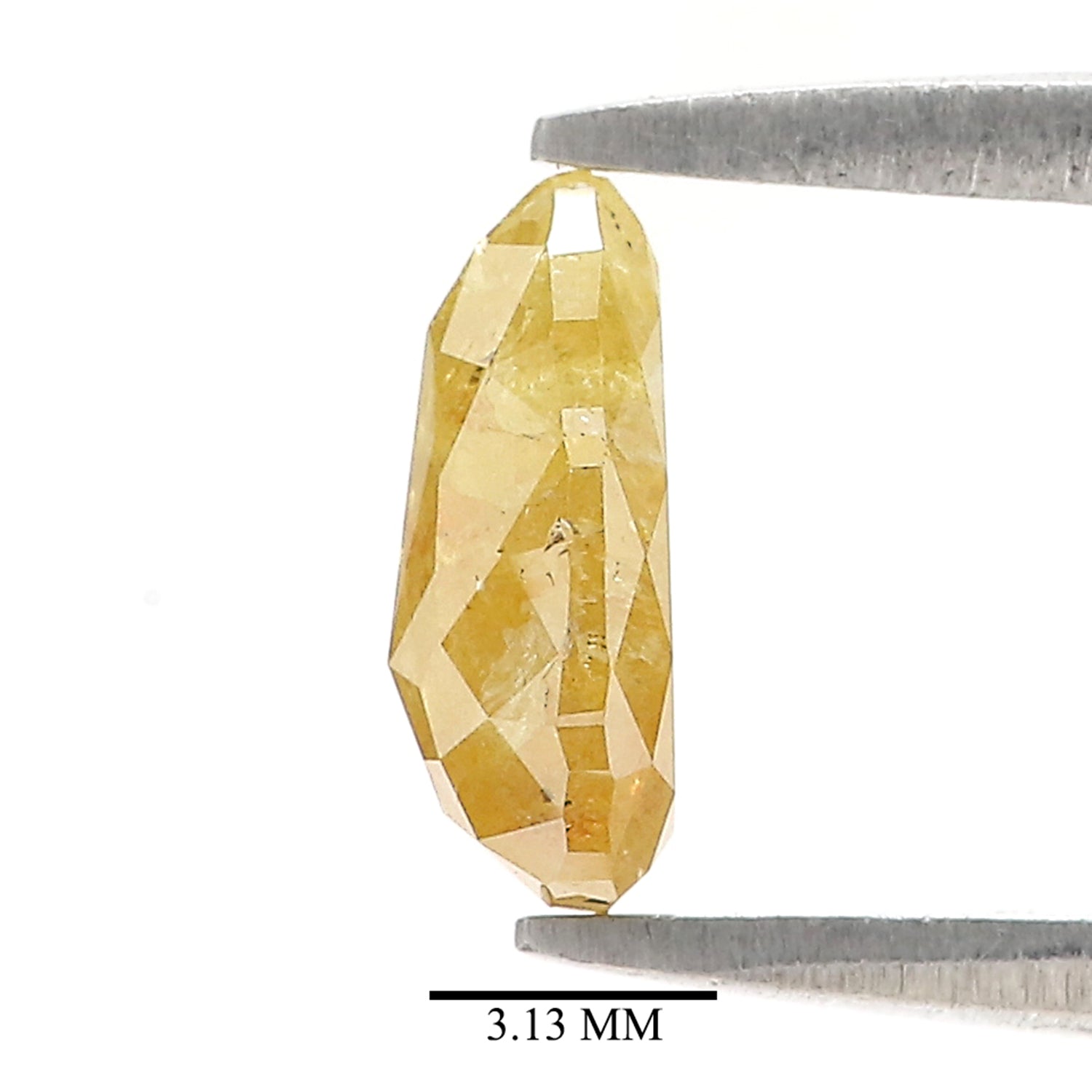 Natural Pear Yellow Diamond 1.21 CT Loose Rose Cut Yellow Stone 8.25 MM Rustic Diamond Pear Diamond For Custom Engagement Ring L3643