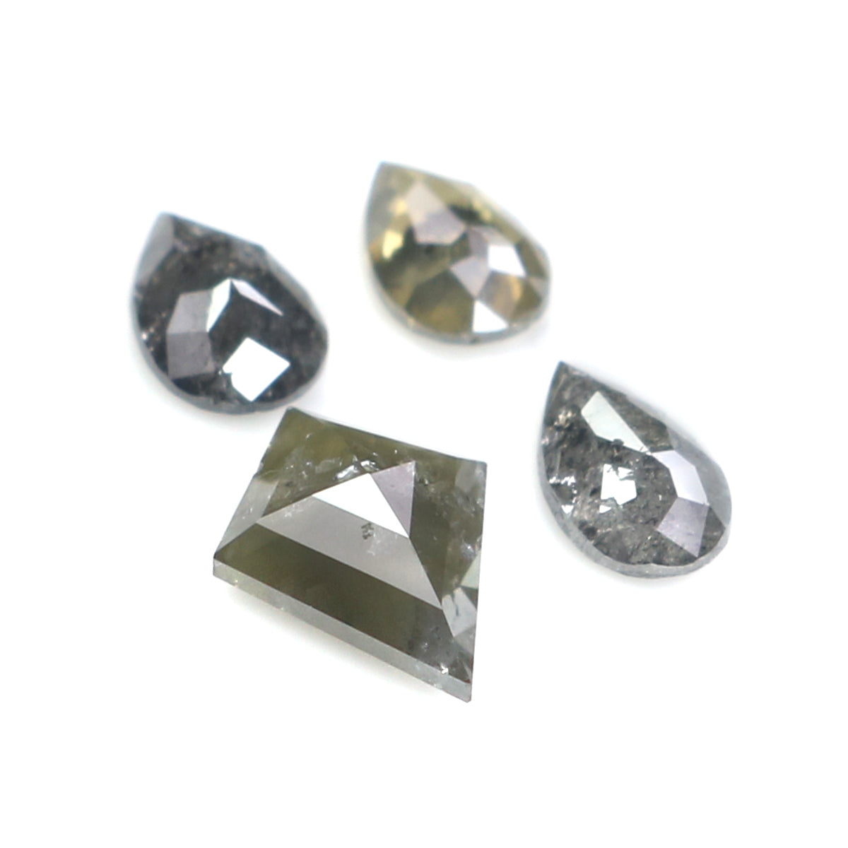 0.80 CT Natural Loose Mix Shape Diamond Salt And Pepper Mix Shape Diamond 6.35 MM Natural Black Grey Color Mix Shape Rose Cut Diamond LQ2809