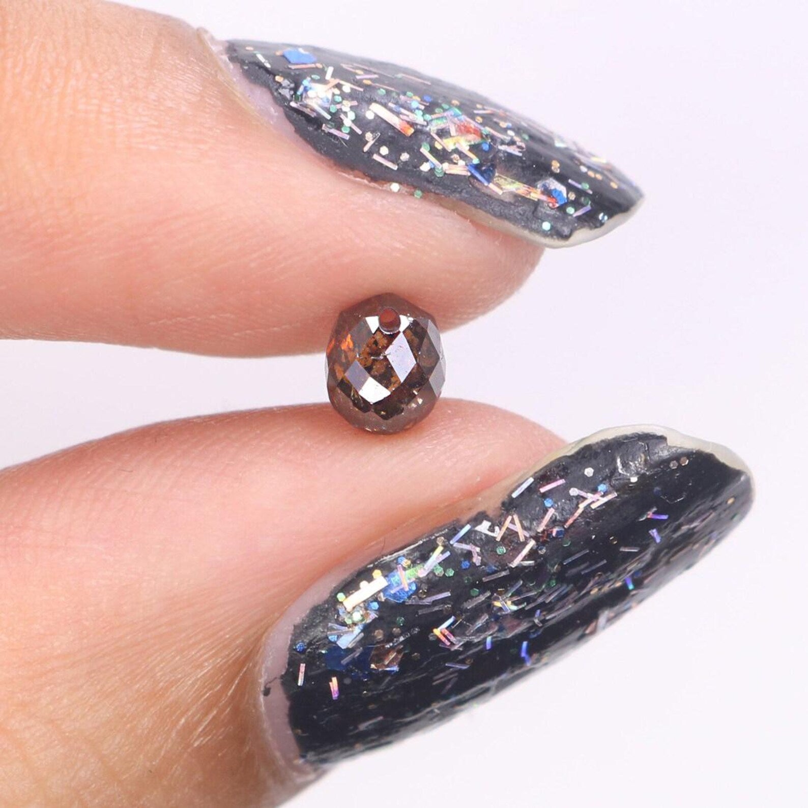 0.59 Ct Natural Loose Briolette Shape Diamond Brown Color Drop Diamond 4.70 MM Natural Loose Brown Color Briolette Rose Cut Diamond NQ405