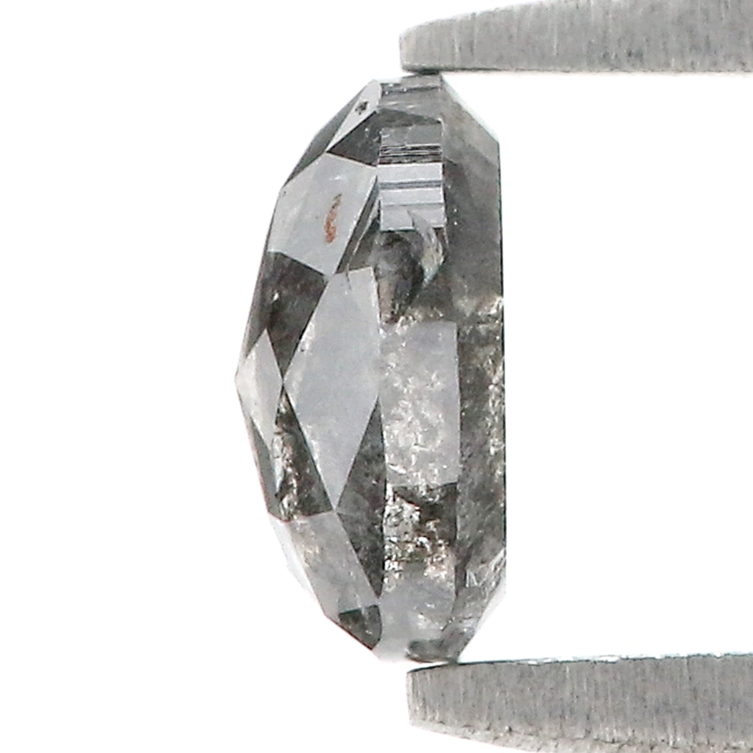 0.55 Ct Natural Loose Oval Shape Diamond Salt And Pepper Oval Diamond 5.45 MM Natural Diamond Black Grey Color Oval Rose Cut Diamond LQ2341