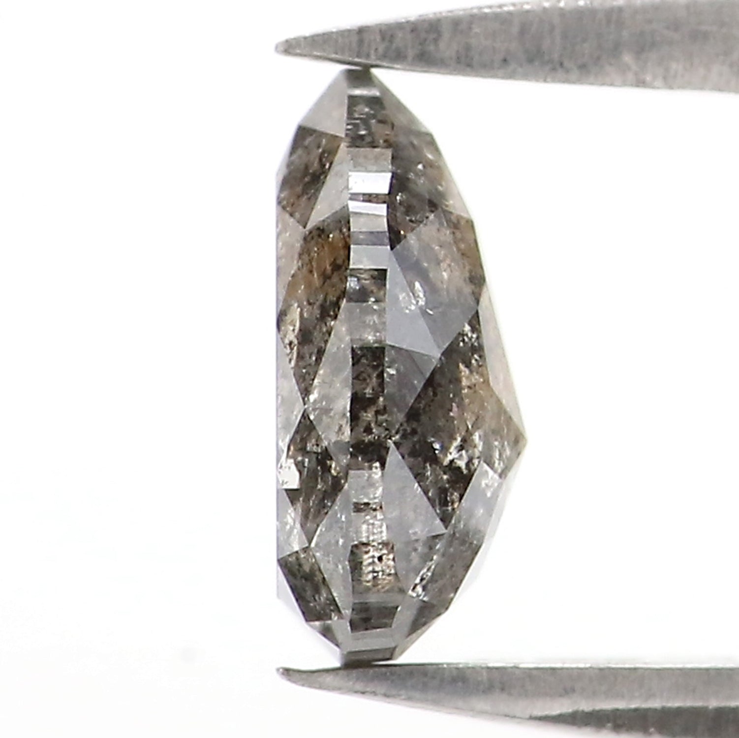 0.85 CT Natural Loose Pear Shape Diamond Salt And Pepper Pear Rose Cut Diamond 7.05 MM Natural Black Grey Color Pear Shape Diamond QL2866