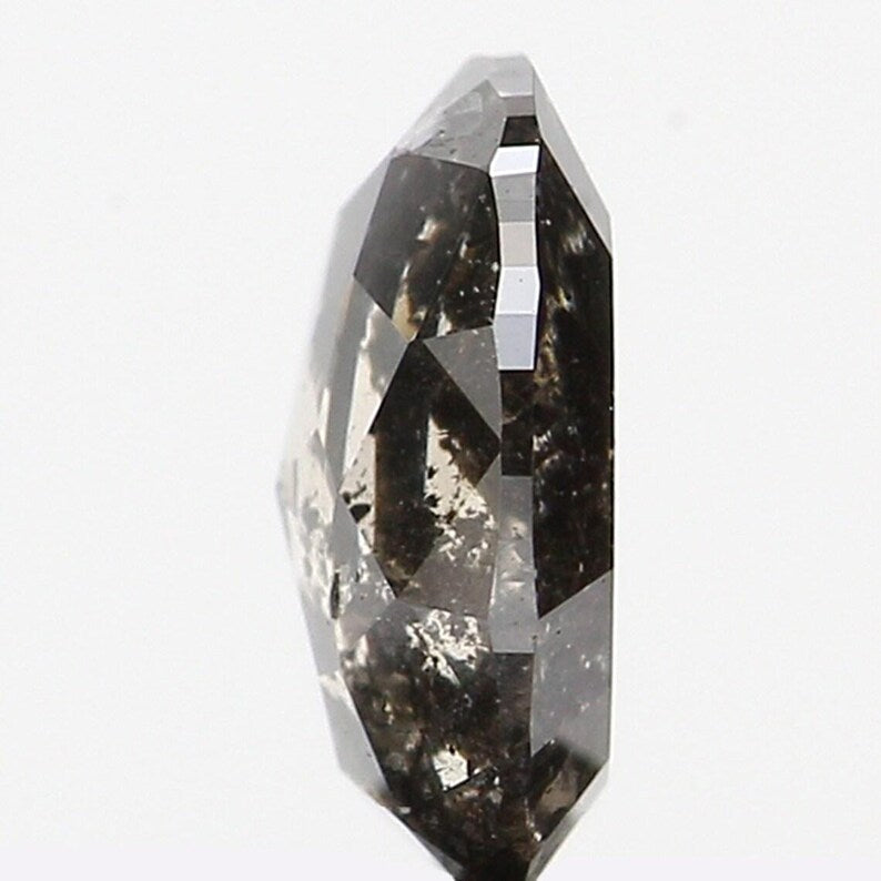0.38 Ct Natural Loose Oval Shape Diamond Salt And Pepper Oval Diamond 5.25 MM Natural Loose Black Grey Color Oval Rose Cut Diamond NQ1021