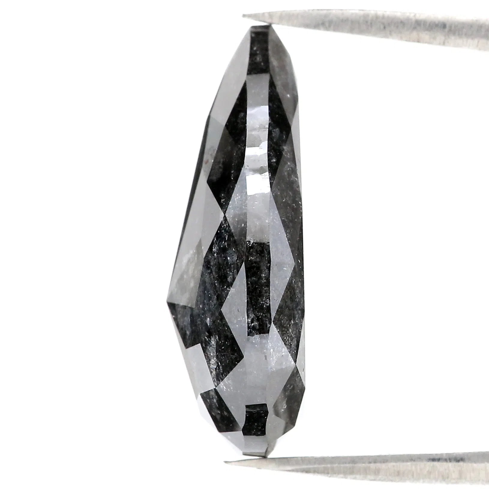 14.08 CT Natural Loose Pear Shape Diamond Salt And Pepper Pear Rose Cut Diamond 21.20 MM Black Grey Color Pear Rose Cut Diamond QL3018