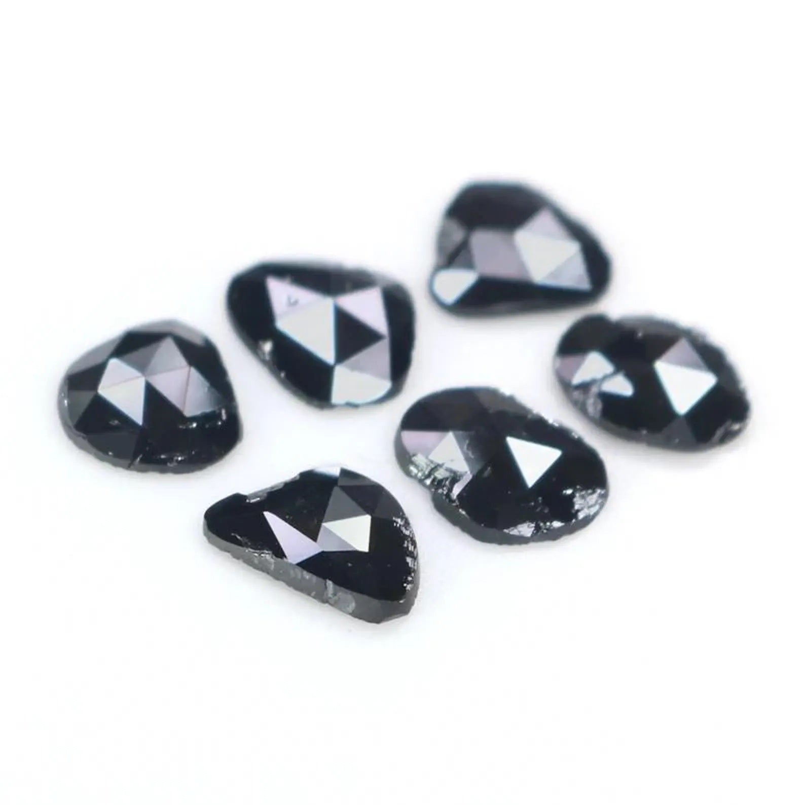 1.58 CT Natural Loose Slice Shape Diamond Black Color Irregular Diamond 6.15 MM Natural Diamond Black Color Slice Rose Cut Diamond NQ2190