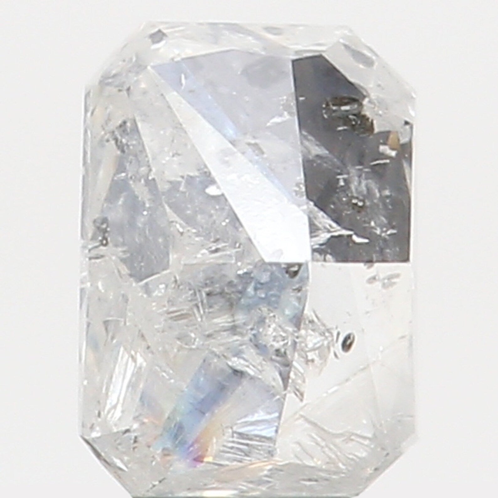 0.38 Ct Natural Loose Diamond Emerald White Grey Color I1 Clarity 4.60 MM KDN7497