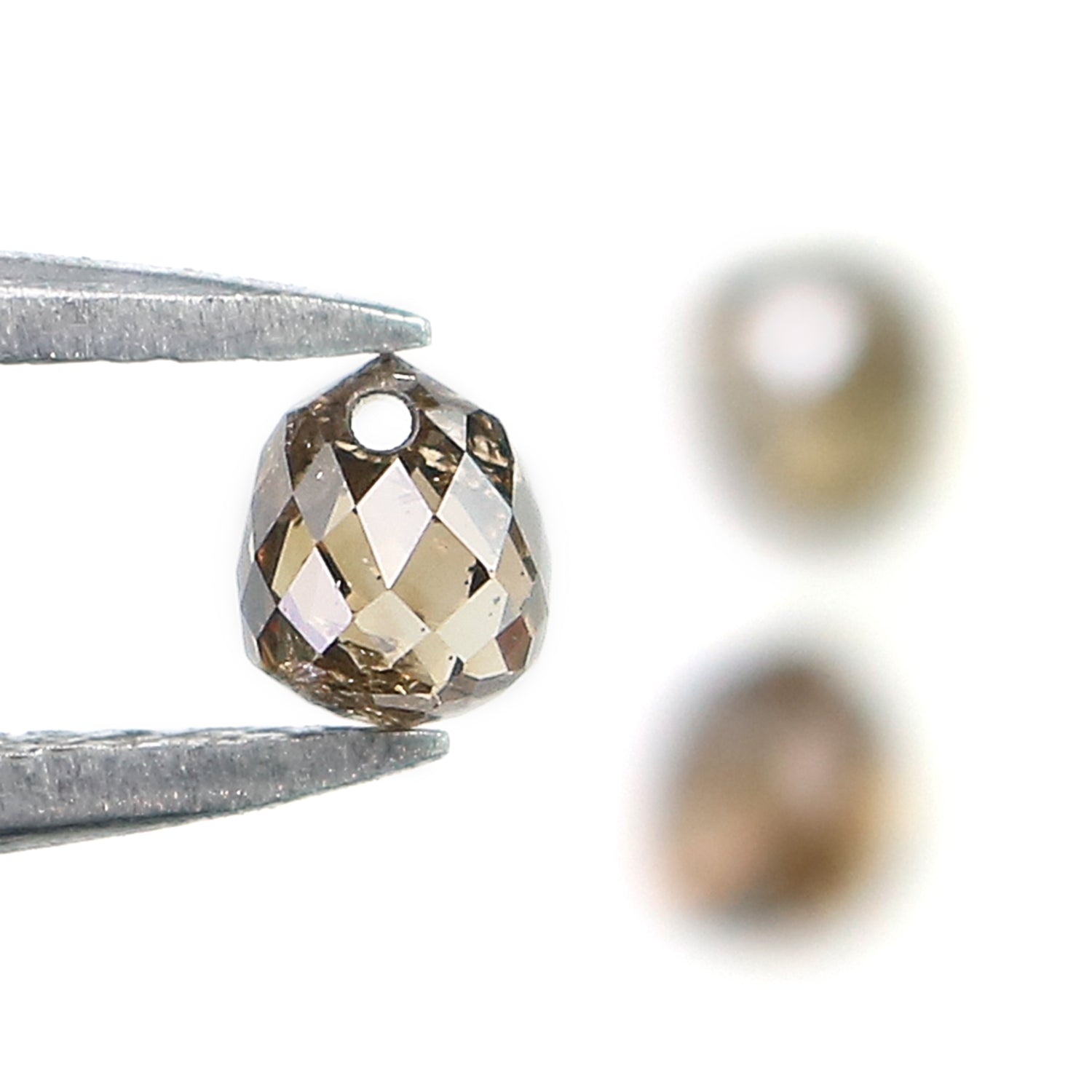 1.01 Ct Natural Loose Briolette Shape Diamond Brown Color Drop Diamond 3.70 MM Natural Loose Brown Color Briolette Rose Cut Diamond LQ9889