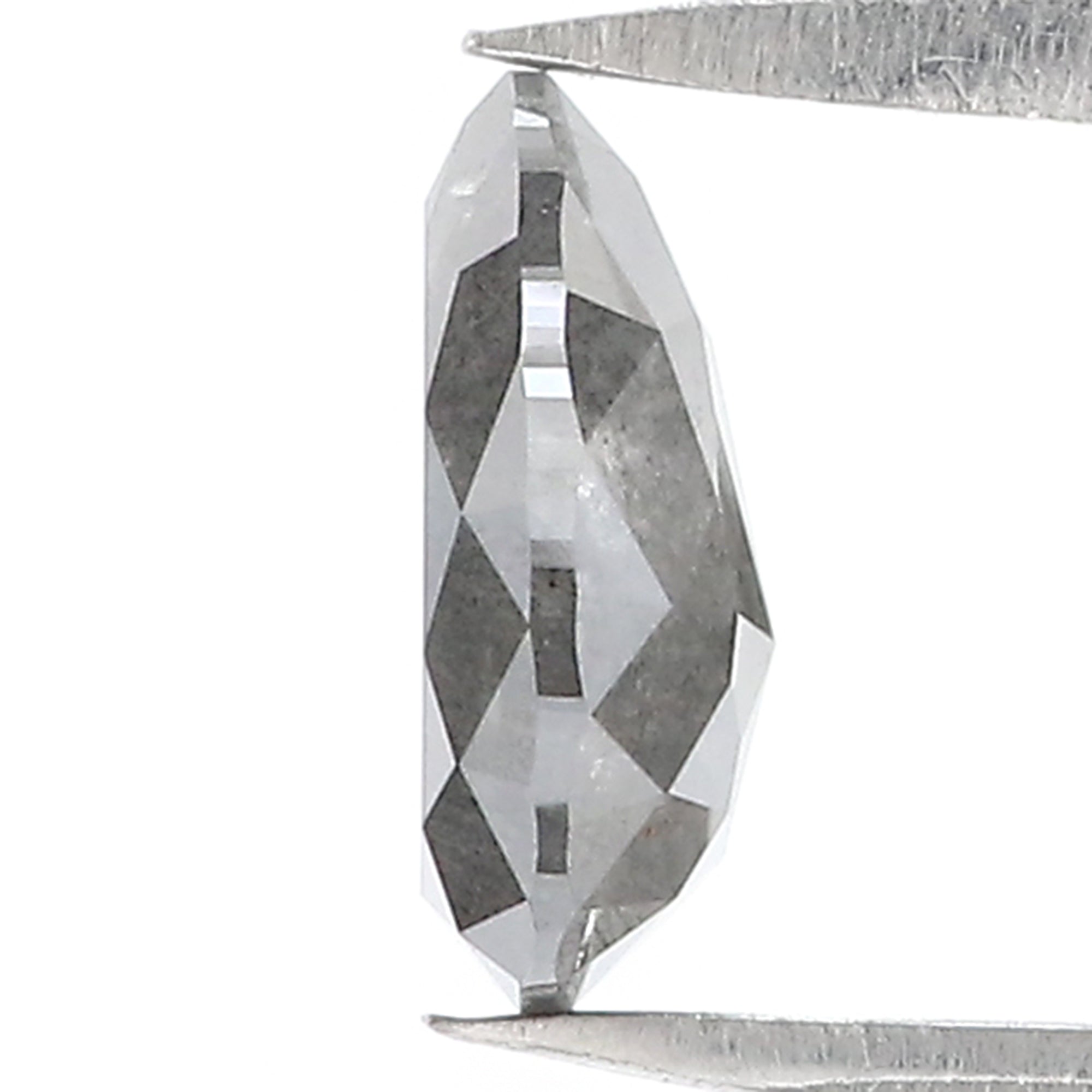 1.26 CT Natural Loose Pear Shape Diamond Salt And Pepper Pear Cut Diamond 8.10 MM Natural Loose Black Grey Color Pear Rose Cut Diamond LC70