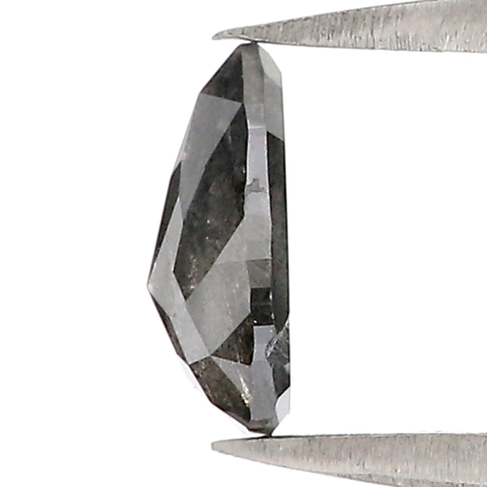 0.70 CT Natural Loose Pear Shape Diamond Salt And Pepper Diamond 7.20 MM Natural Loose Black Grey Color Pear Shape Rose Cut Diamond QN9960