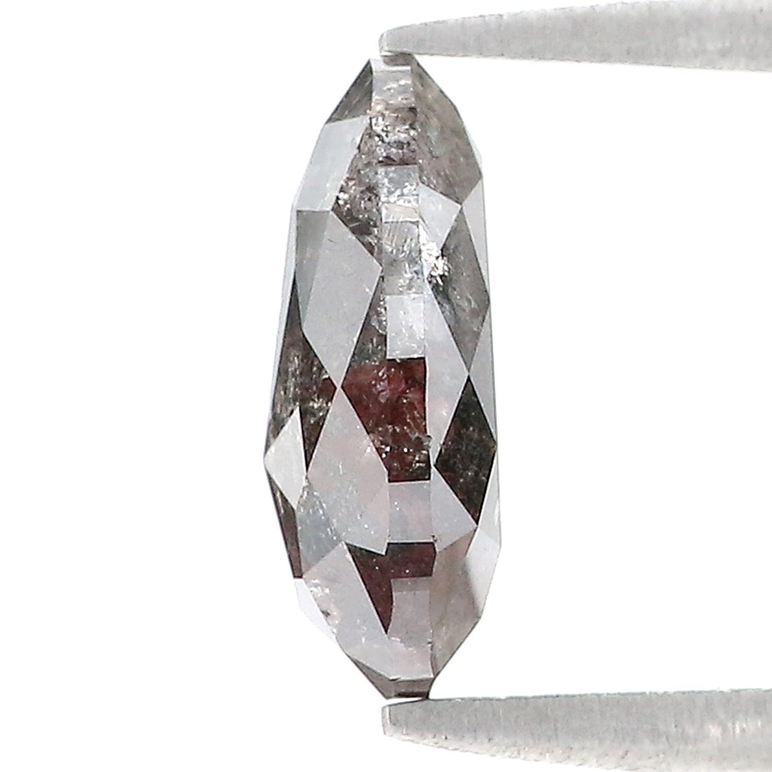 2.53 CT Natural Loose Pear Shape Diamond Salt And Pepper Pear Cut Diamond 10.35 MM Natural Black Grey Diamond Pear Rose Cut Diamond L3479