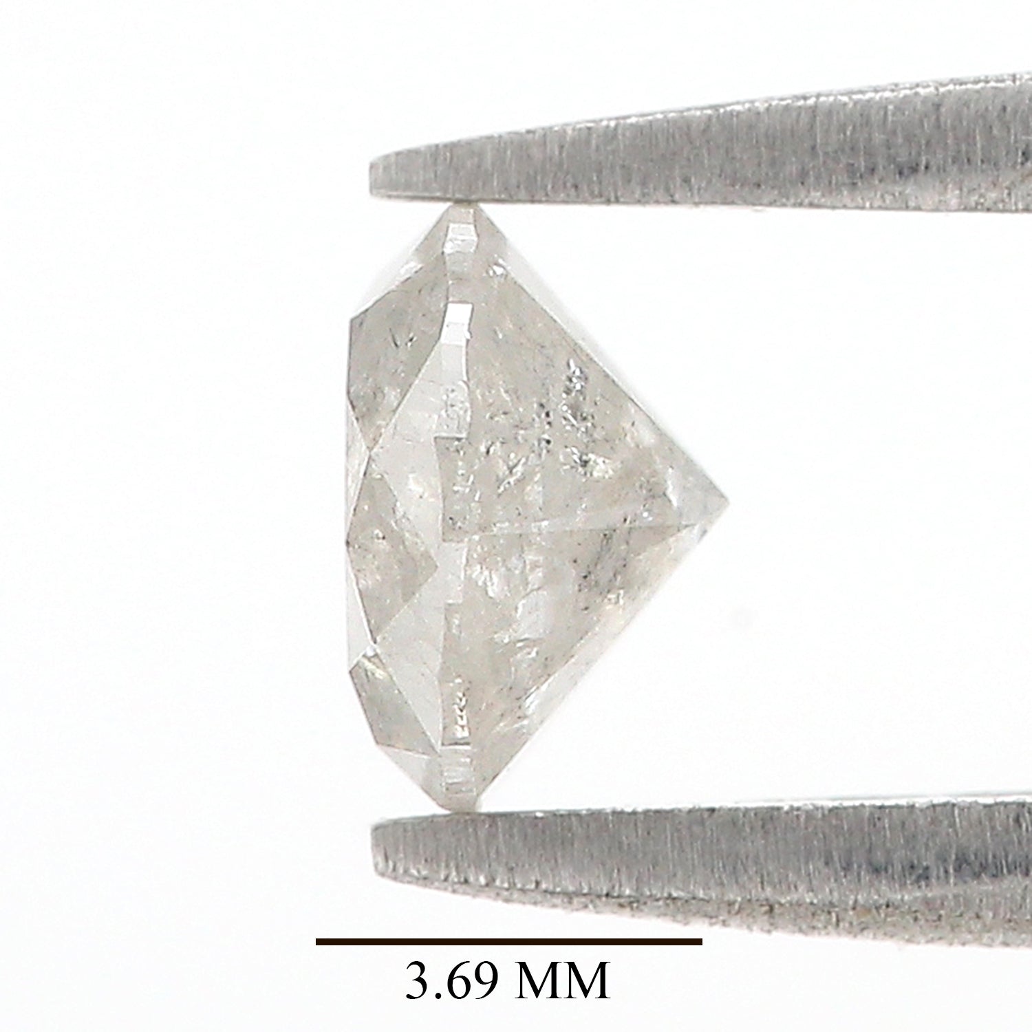 Natural Round Salt and Pepper Diamond 0.86 CT Loose Brilliant Cut Grey Color Stone 5.95 MM Rustic Diamond For Custom Engagement Ring L3619