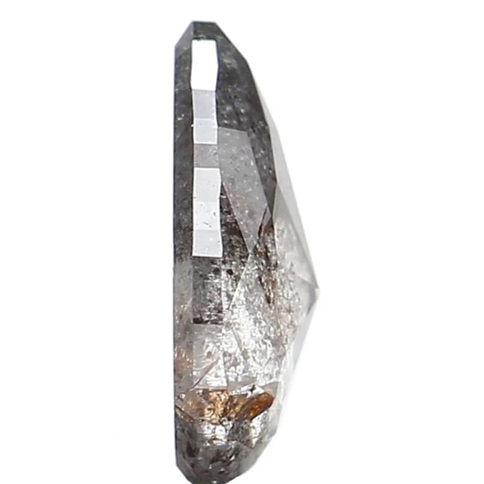 0.29 Ct Natural Loose Pear Shape Diamond Salt And Pepper Pear Cut Diamond 5.60 MM Natural Black Grey Color Pear Rose Cut Diamond NQ1050