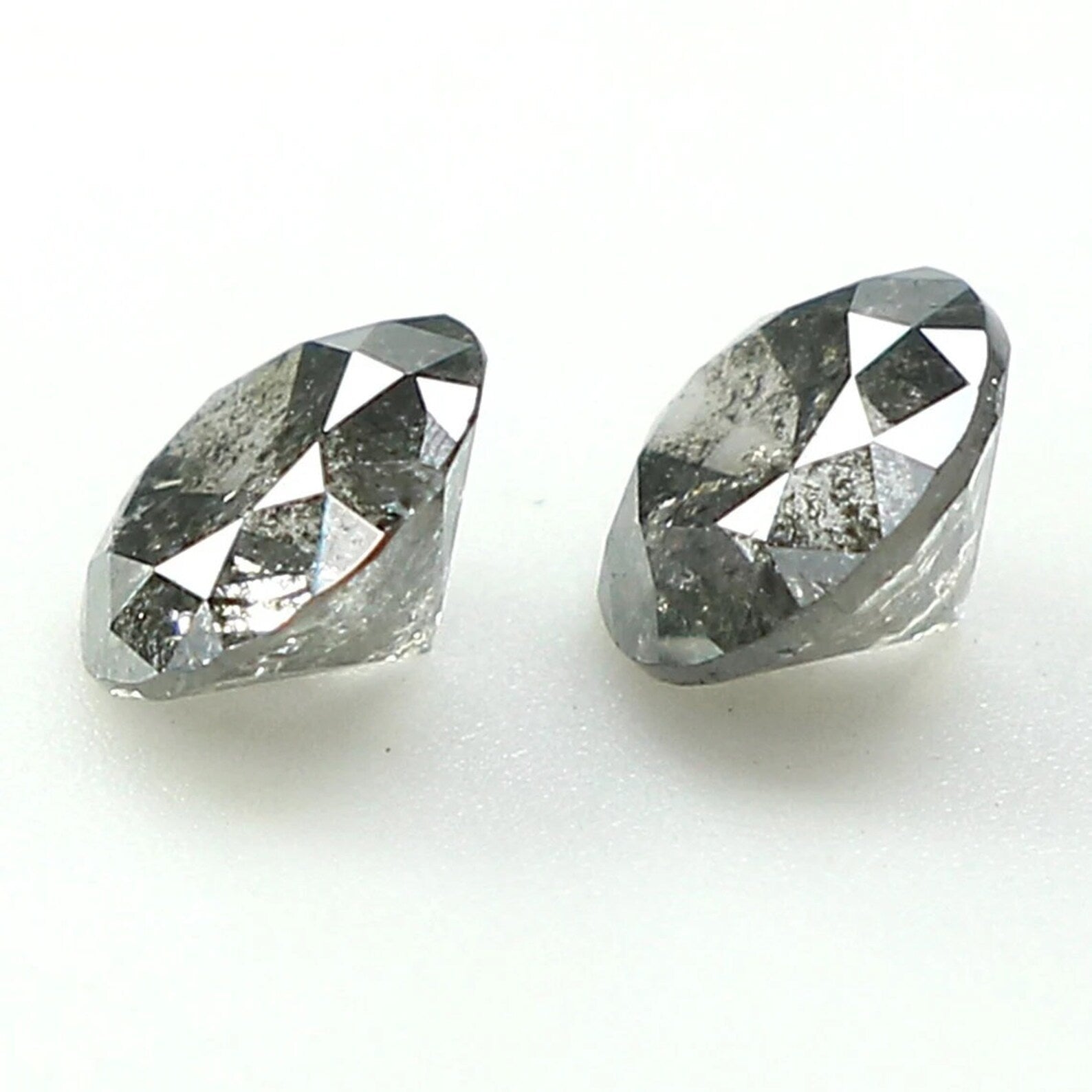 0.46 CT Natural Loose Round Shape Pair Diamond Salt And Pepper Round Diamond 3.80 MM Natural Black Gray Round Brilliant Cut Diamond NQ1479