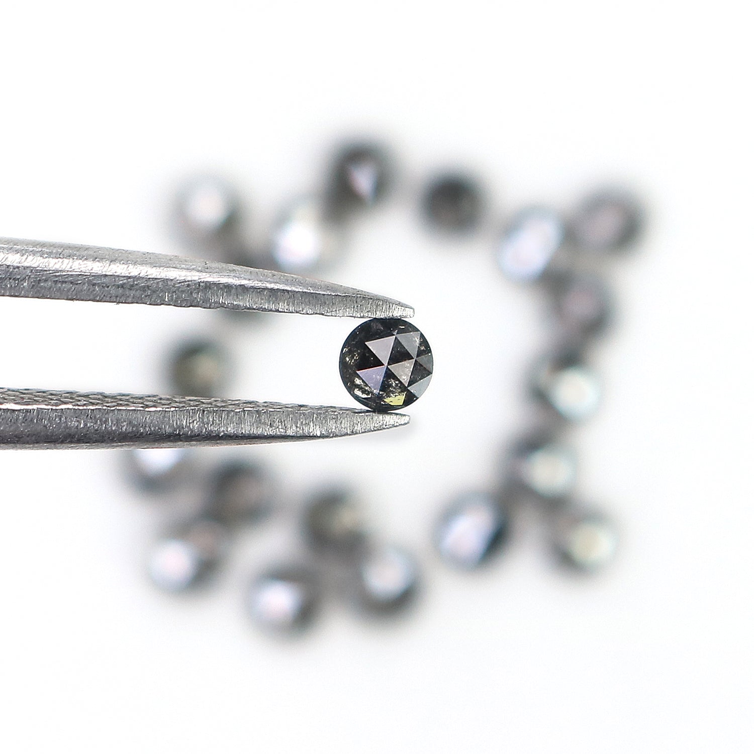 1.66 Ct Natural Loose Round Rose Cut Diamond Salt And Pepper Round Shape Diamond 2.70 MM Natural Black Grey Round Rose Cut Diamond LQ1936