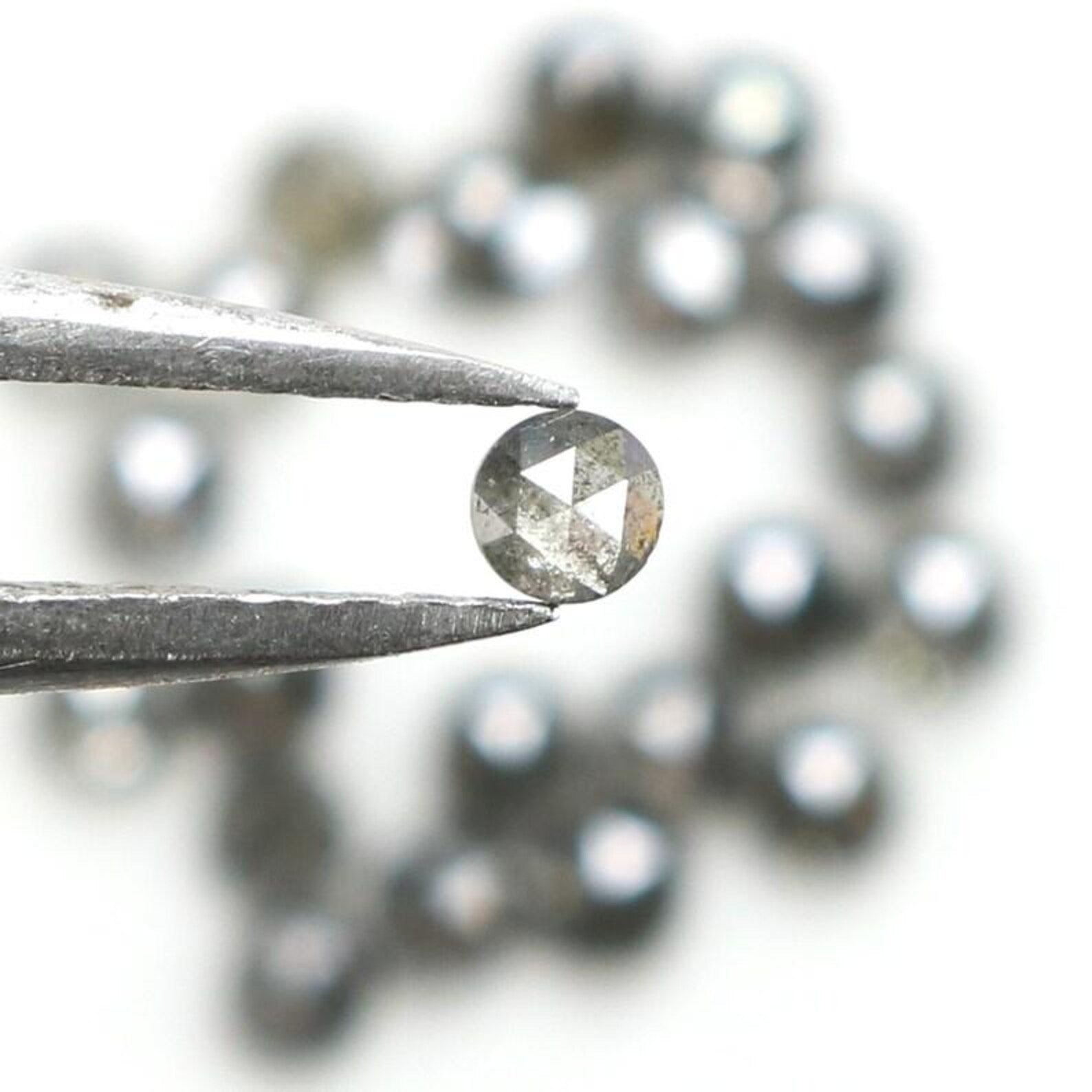 1.14 CT Natural Loose Round Shape Diamond Salt And Pepper Round Diamond 2.30 MM Natural Loose Black Grey Color Round Rose Cut Diamond NQ1837