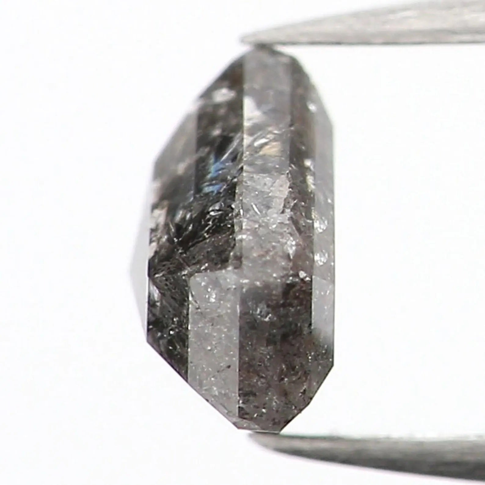 0.37 CT Natural Loose Shield Shape Diamond Salt And Pepper Shield Diamond 4.20 MM Natural Black Gray Color Shield Rose Cut Diamond NQ1184