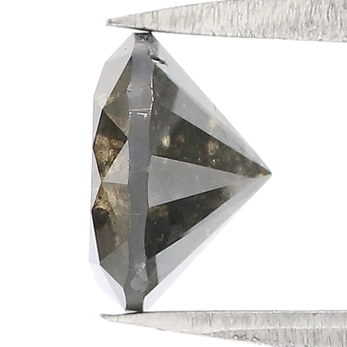 2.10 CT Natural Loose Round Shape Diamond Black Grey Color Round Cut Diamond 7.95 MM Salt And Pepper Round Brilliant Cut Diamond QL3028