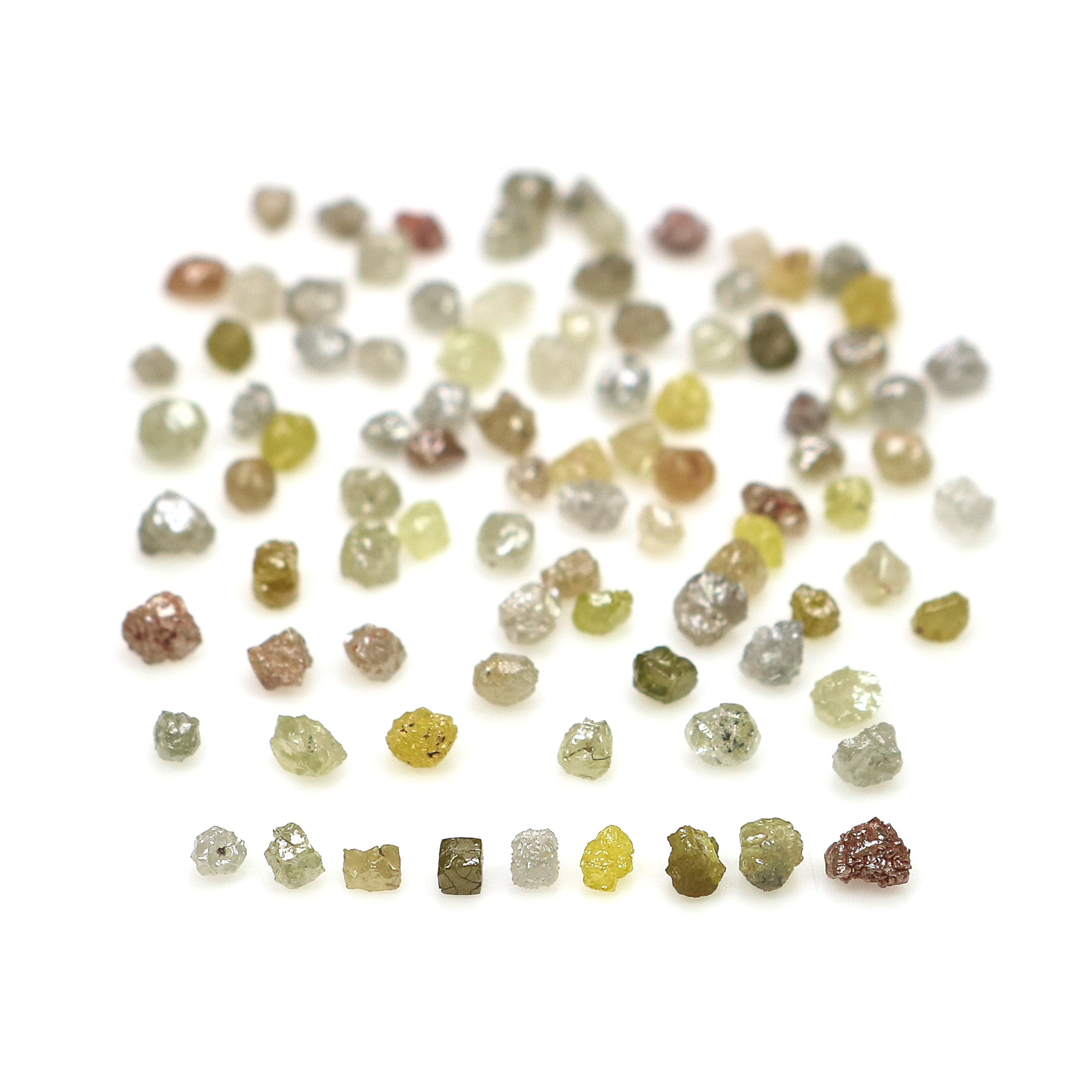 Natural Loose Diamond Rough Fancy Mix Color 1.60 to 2.40 MM 2.00 Ct Lot Q84