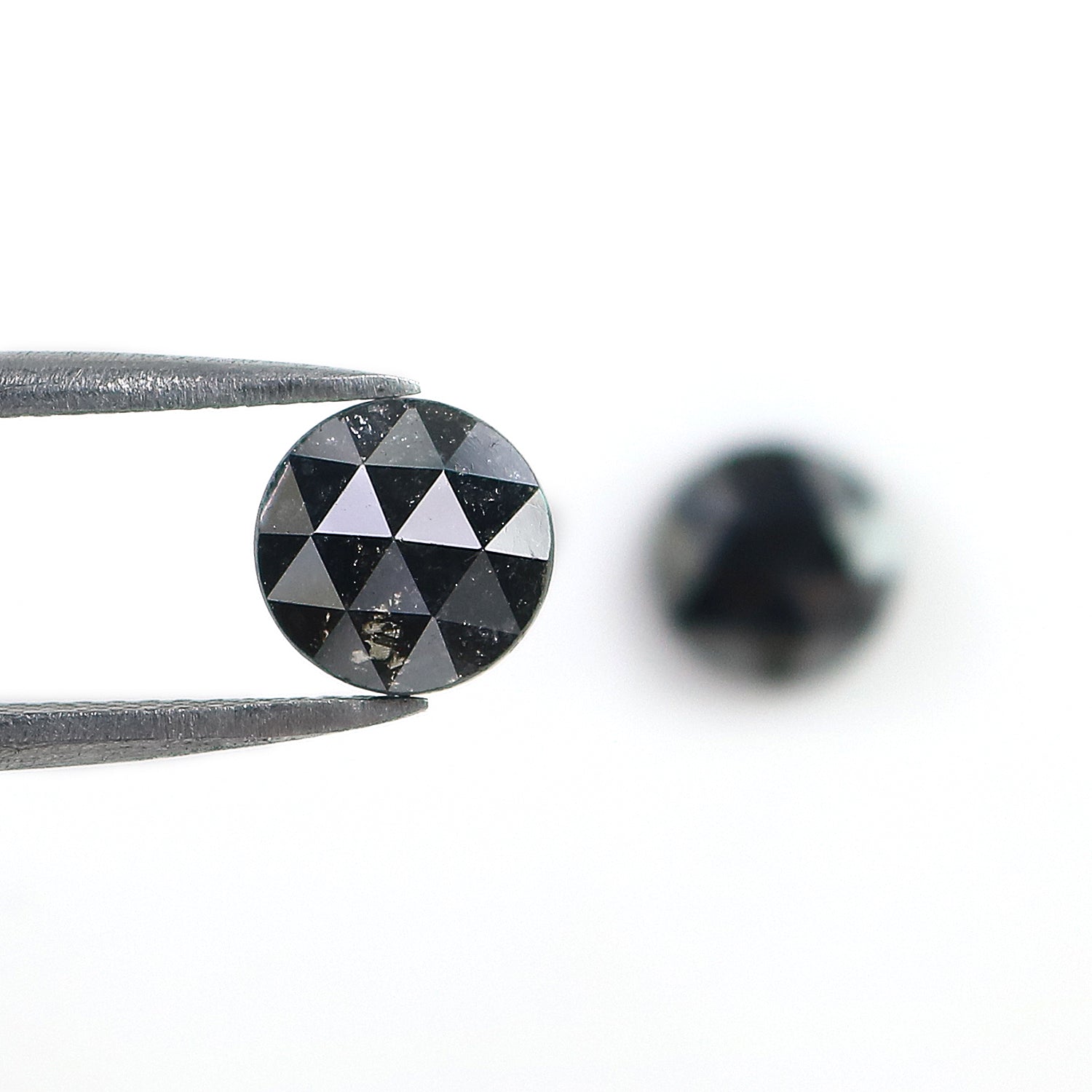 3.01 CT Natural Loose Round Rose Cut Pair Diamond Black Color Round Shape Diamond 6.95 MM Natural Black Color Round Rose Cut Diamond LQ1691