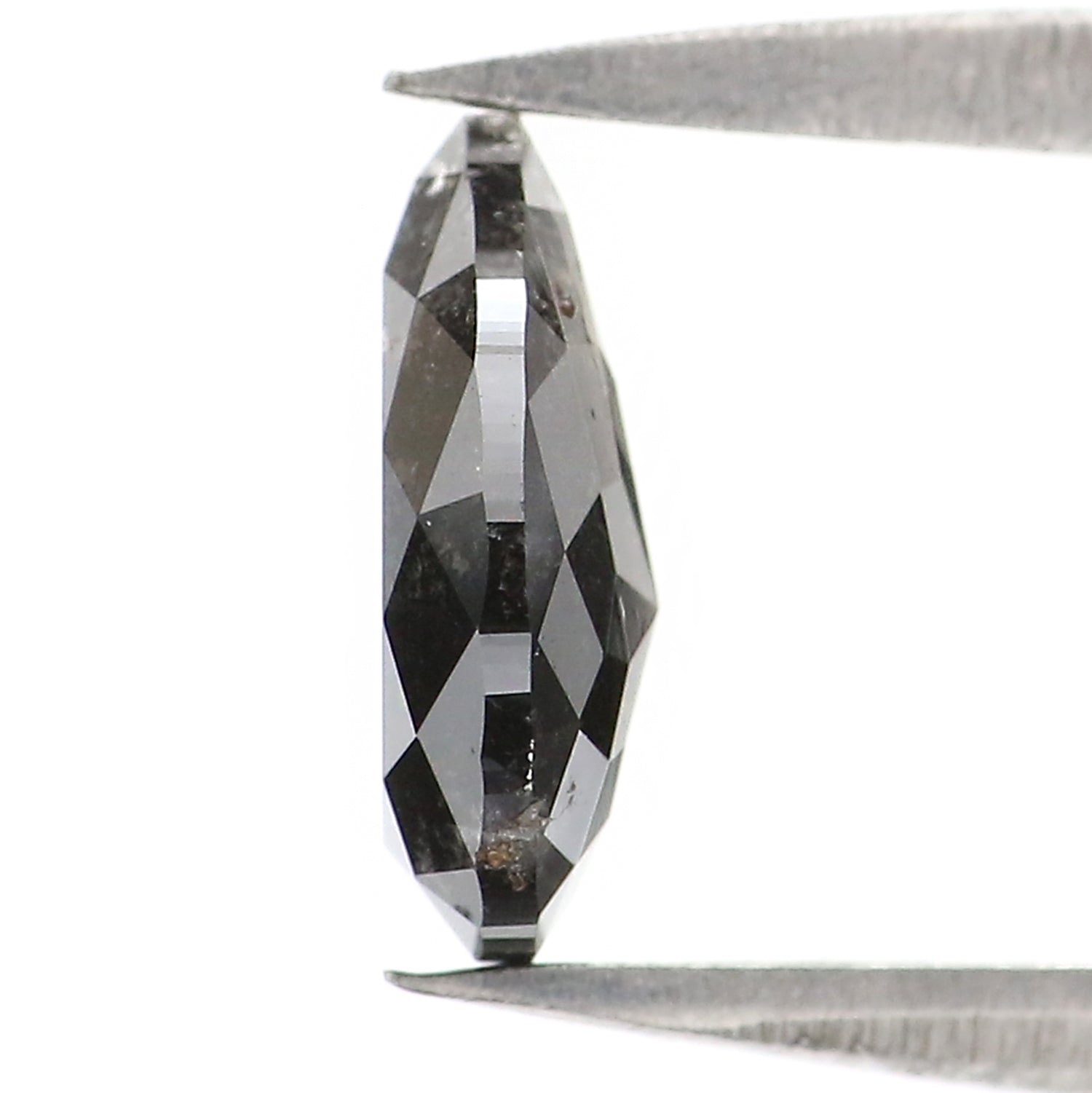1.02 CT Natural Loose Pear Shape Diamond Salt And Pepper Pear Rose Cut Diamond 7.95 MM Black Grey Color Pear Shape Rose Cut Diamond LQ3002